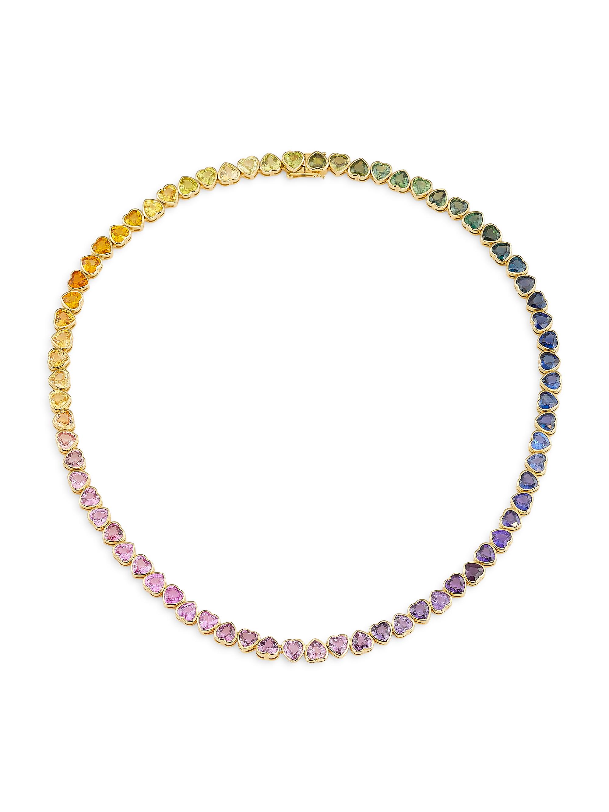 Emily P. Wheeler Women's Dress Up I Heart Rainbows 18K Yellow Gold & Sapphire Necklace