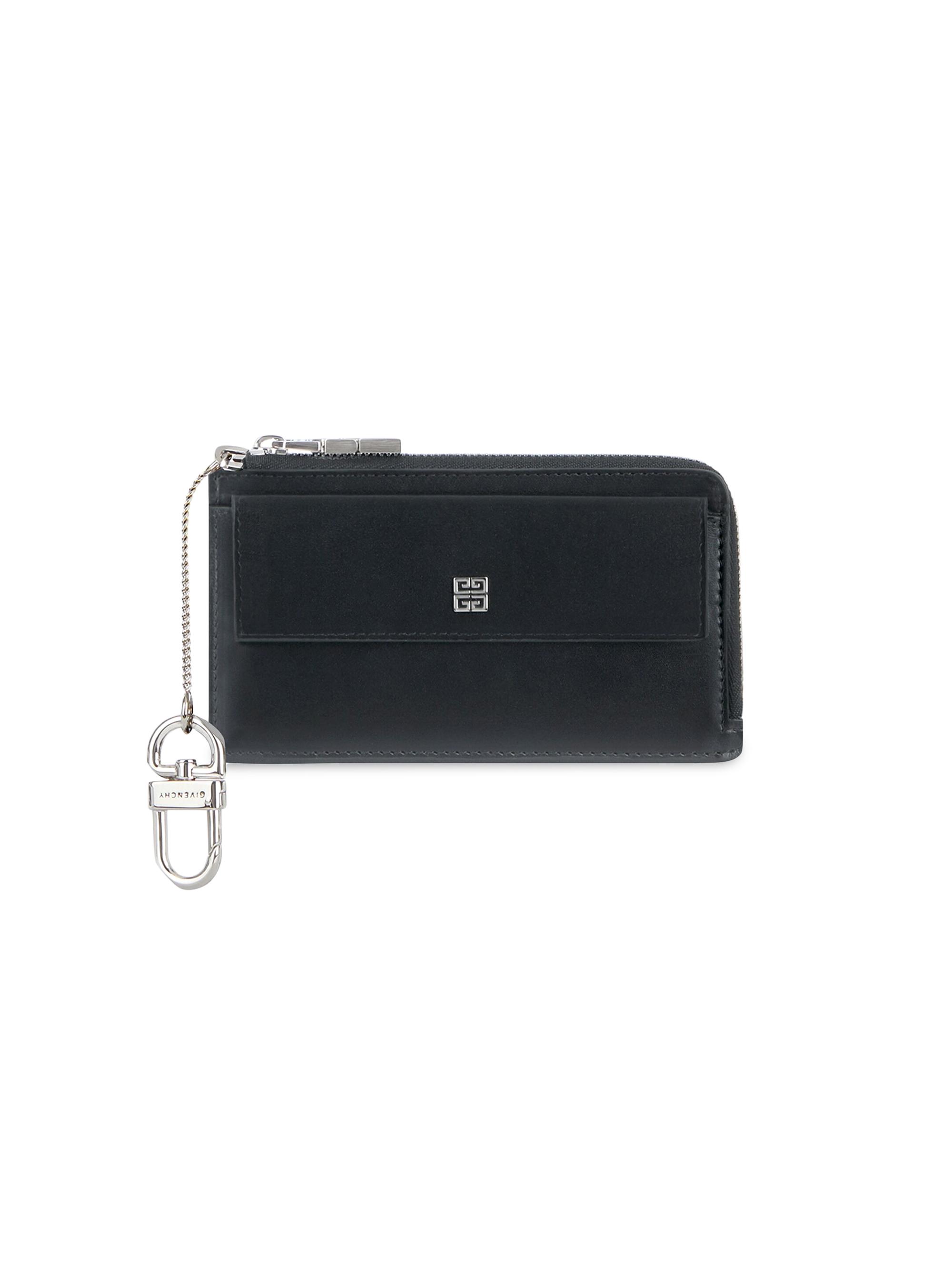 Saint Laurent Cassandre Matelassé Key Pouch In Grain De Poudre