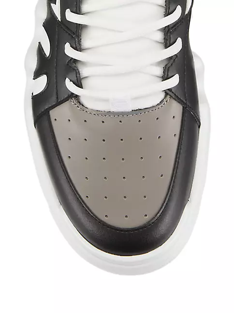 LOUIS VUITTON Off-white Grey Perforated Leather Suede Sneaker 40 10