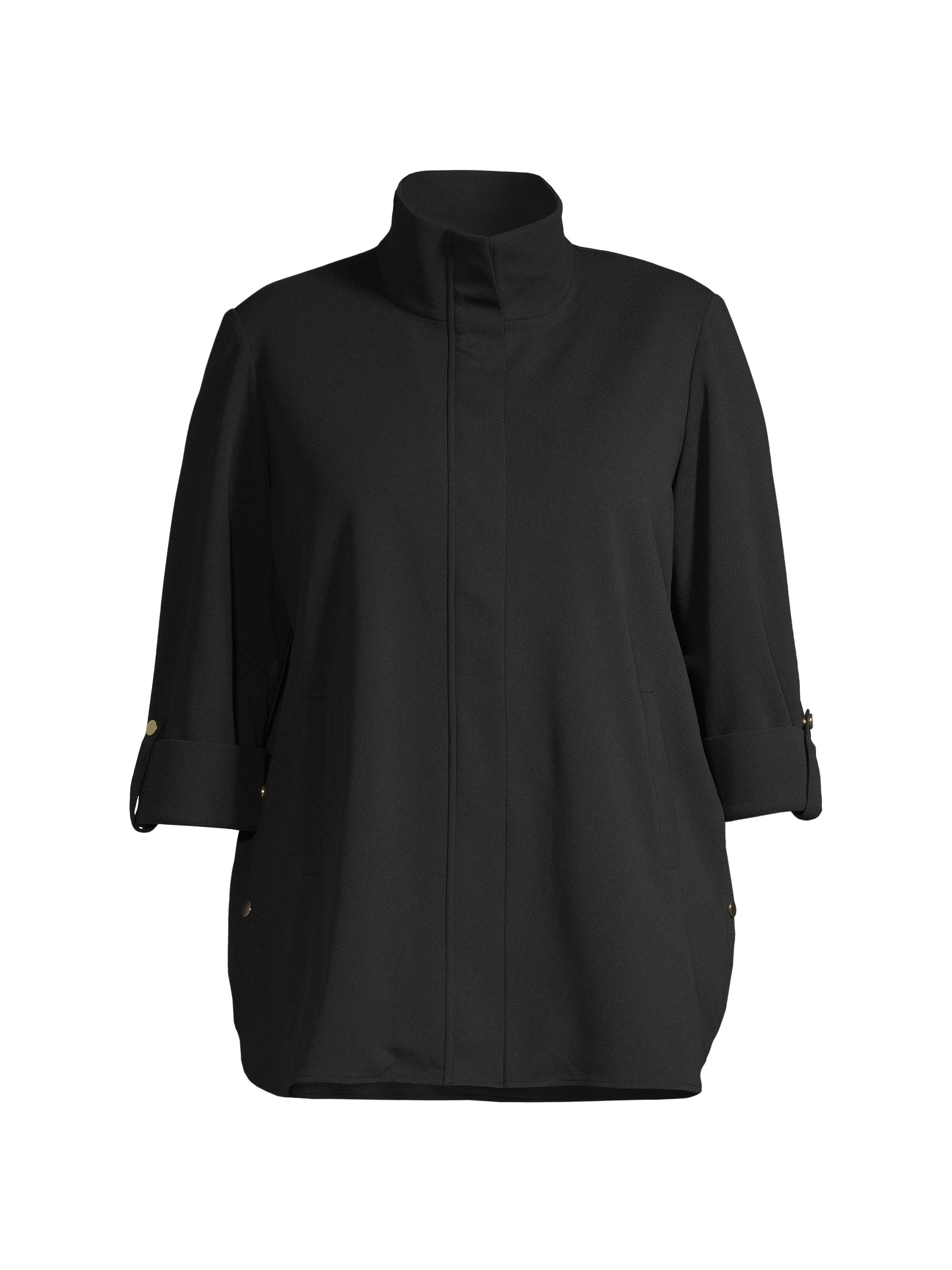 Ming Wang Women's Deco Crepe Jacket - Black