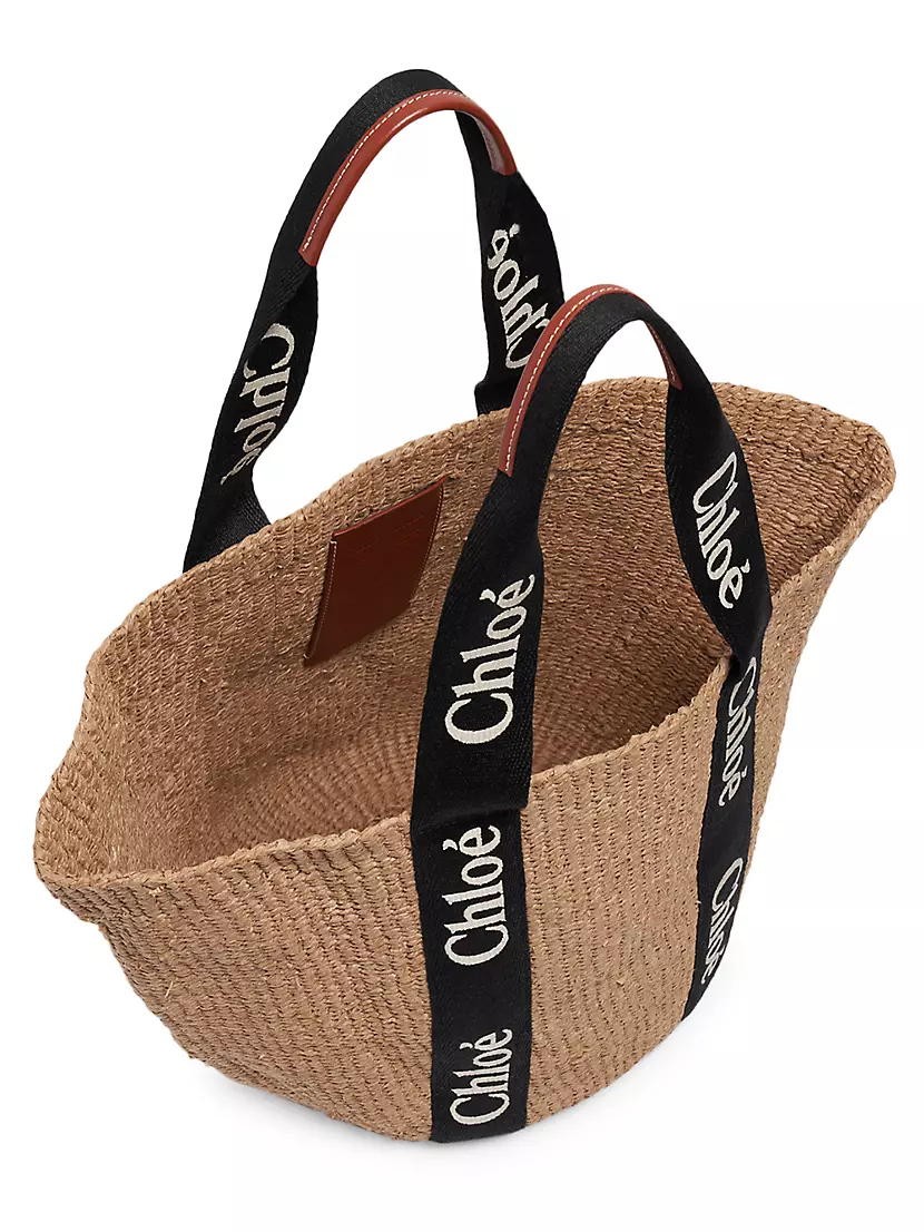 Shop Chloé Large Woody Basket Tote Bag