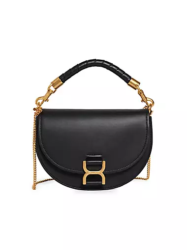 Marcie Leather Top Handle Saddle Bag