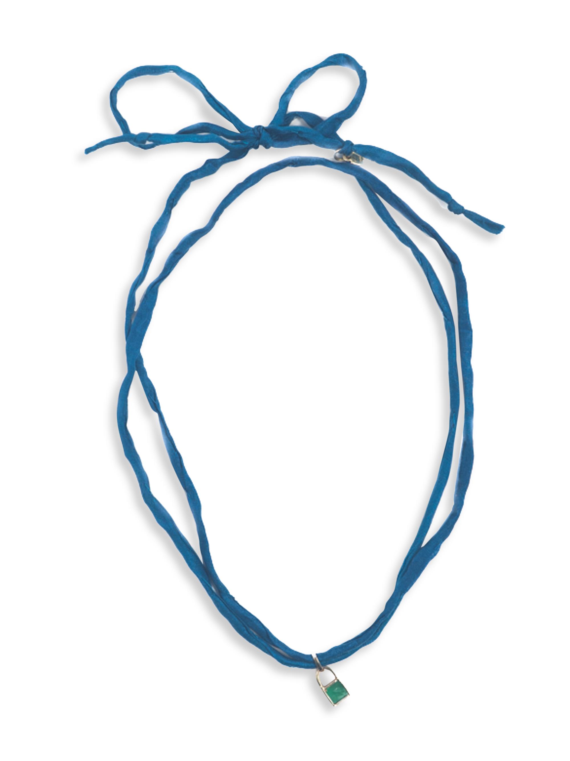 Loren Stewart Women's Grown Up Grunge 14K Yellow Gold & Green Onyx Padlock Necklace - Yellow Gold