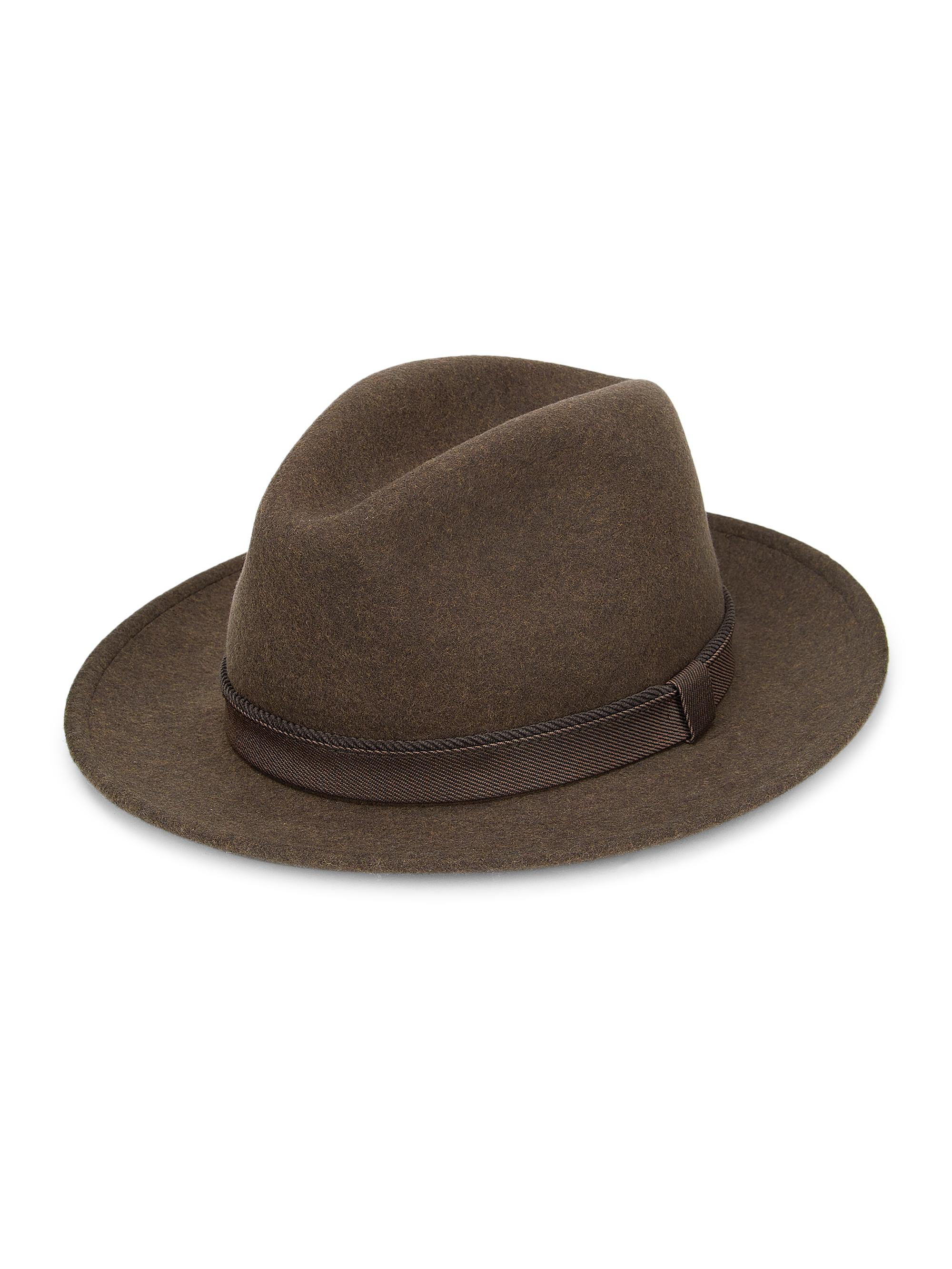 Saks Fifth Avenue Men's COLLECTION Mélange Wool Fedora - Java