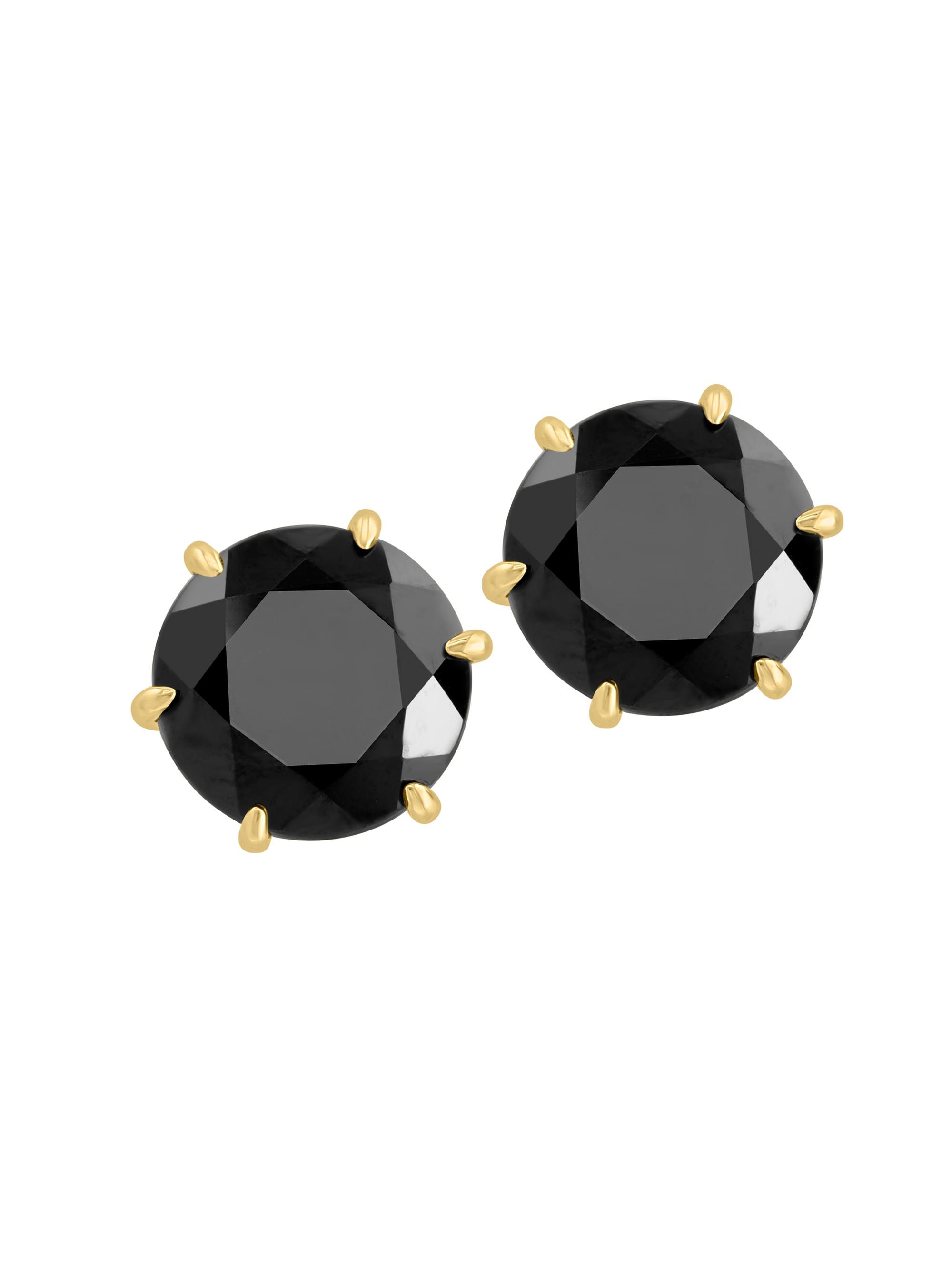Saks Fifth Avenue Collection Women's 14K Yellow Gold & Onyx Stud Earrings - Black