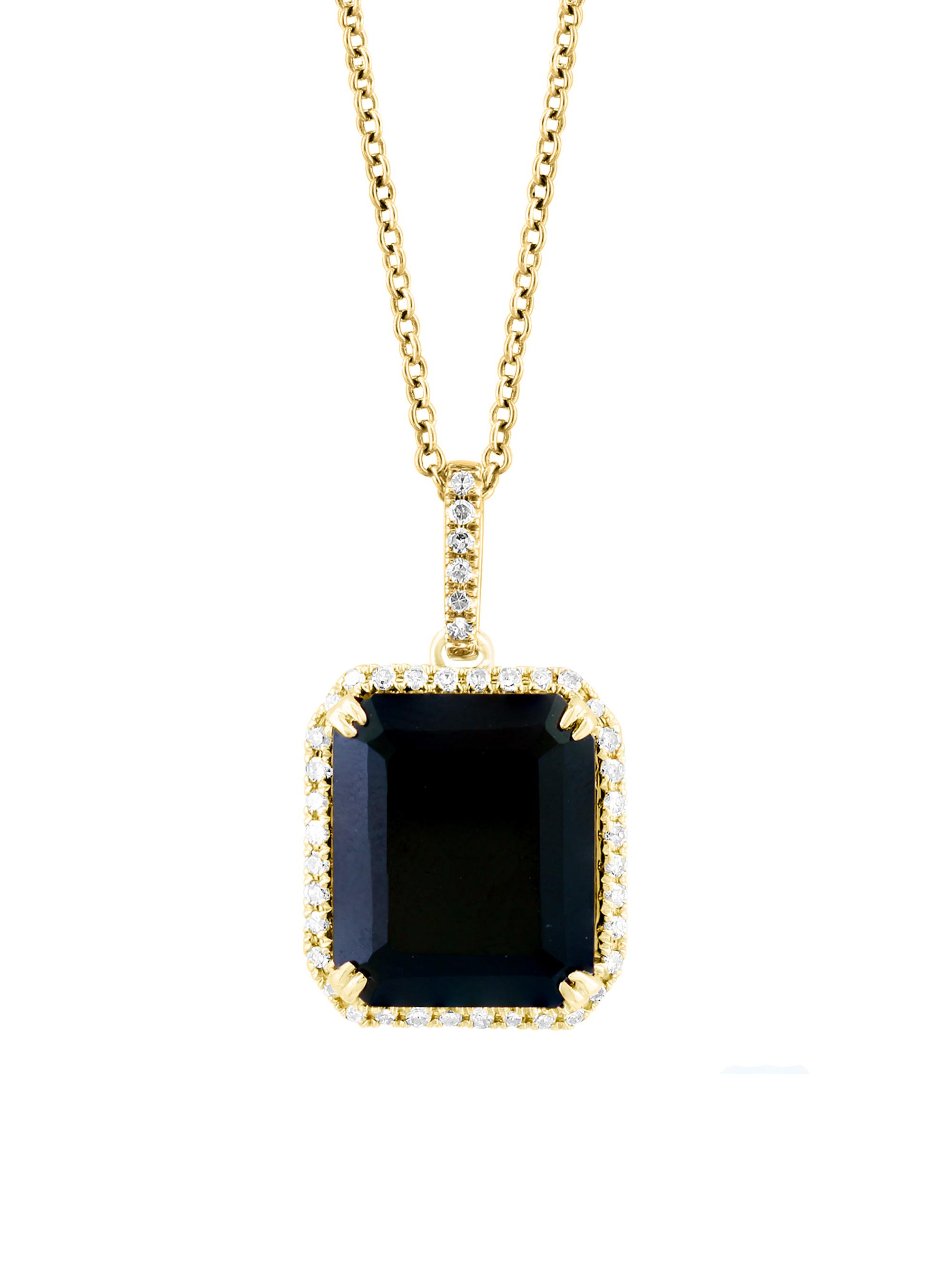 Saks Fifth Avenue Collection Women's 14K Yellow Gold, Onyx & 0.15 TCW Diamond Pendant Necklace - Gold Black