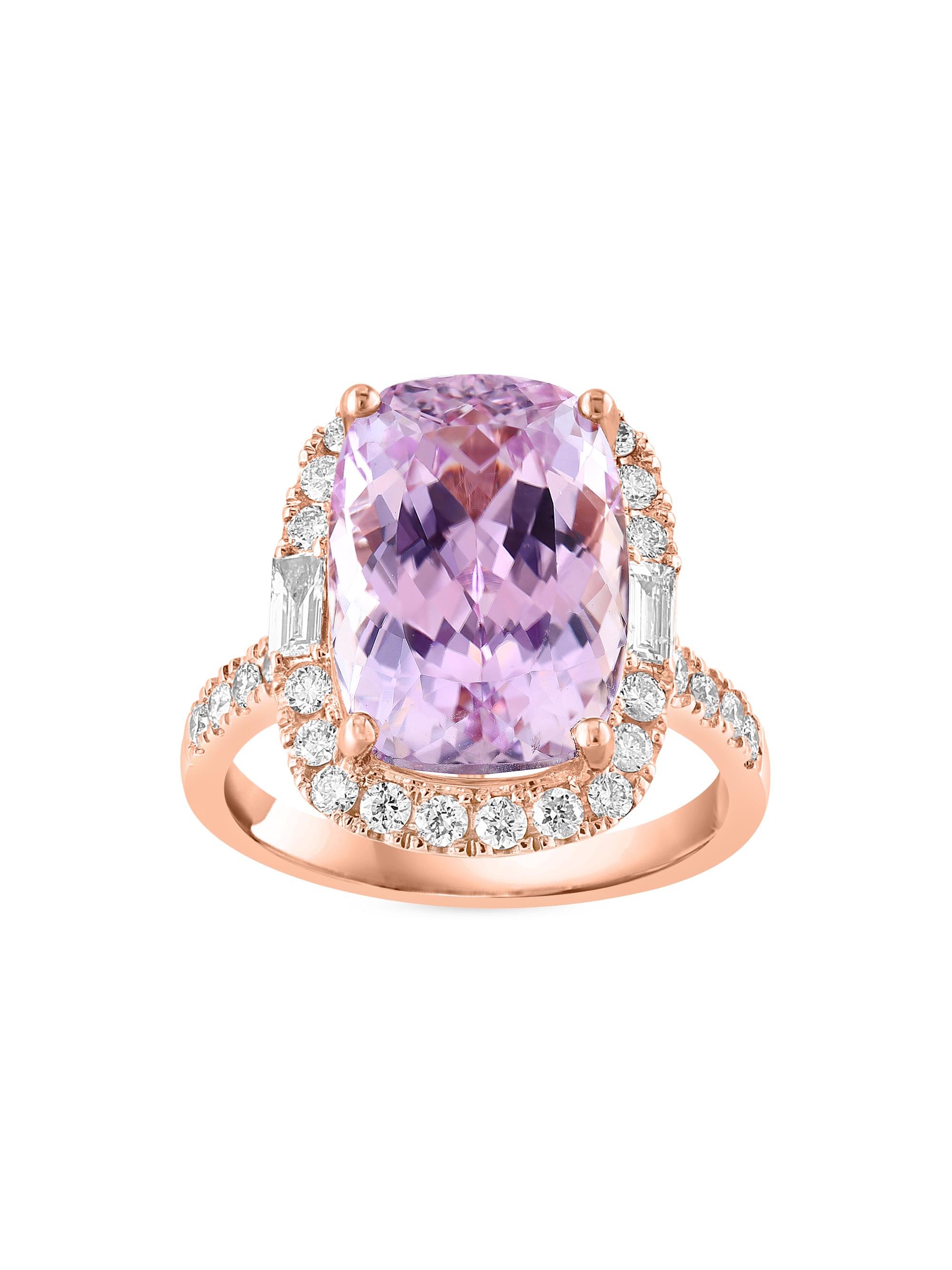 Saks Fifth Avenue Collection Women's 14K Rose Gold, Kunzite & 0.86 TCW Diamond Ring - Rose