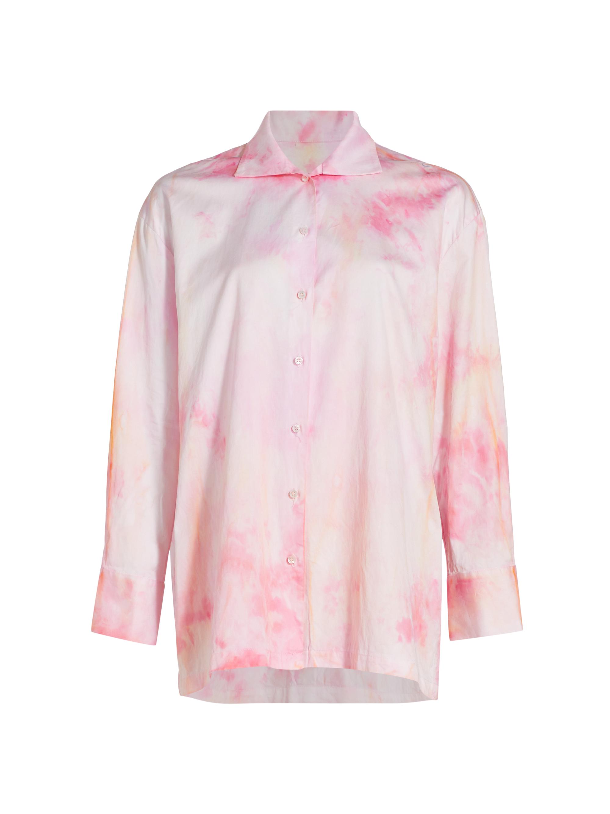 Alejandra Alonso Rojas Women's Tie-Dye Oversized Shirt - Pink Galaxy Print