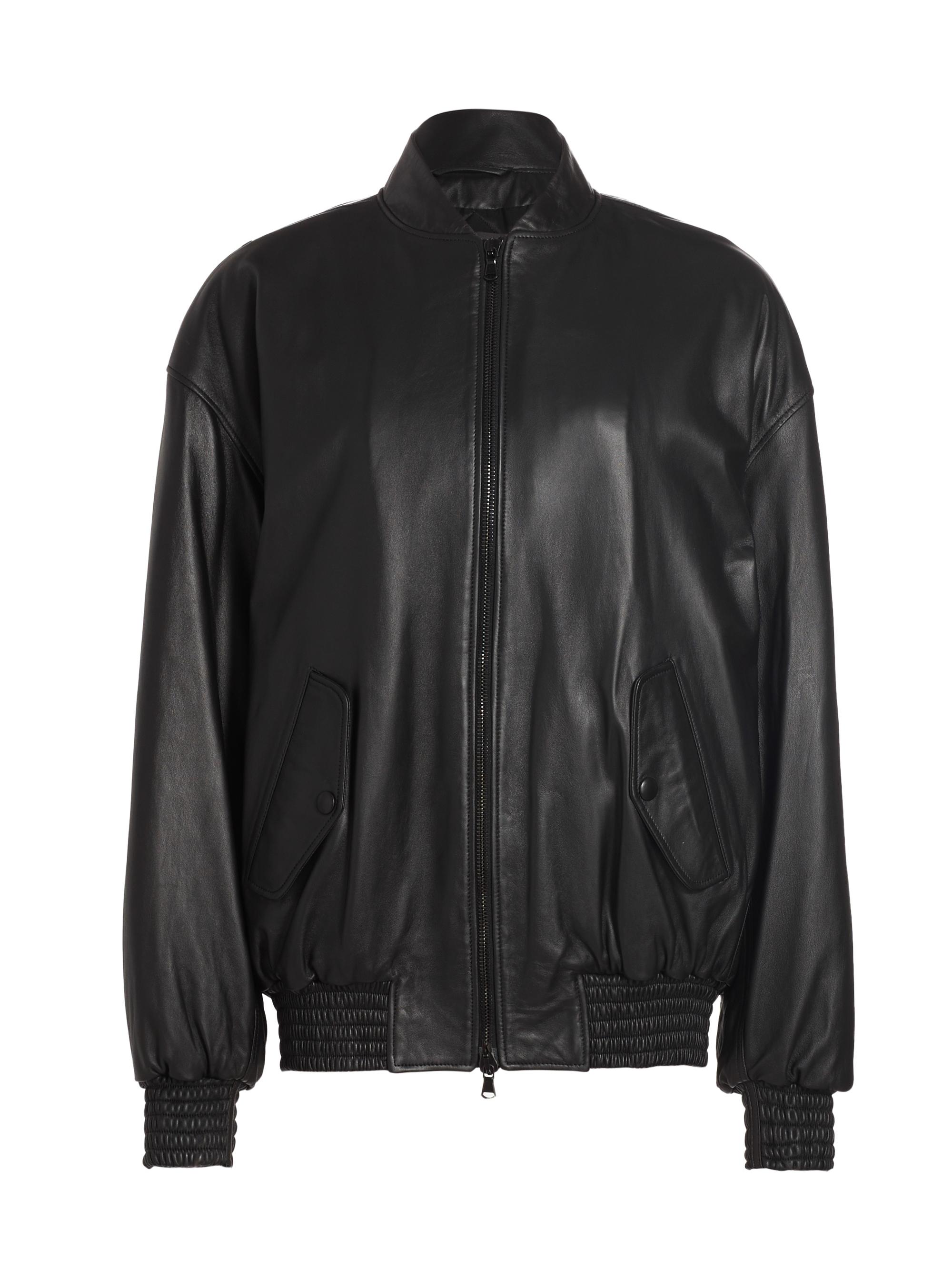 【Raucohouse】  Leather  Bomber Jacket Raucohouse】 Leather Bomber Jacket