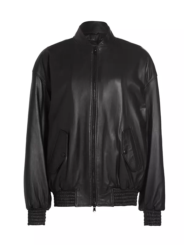 Shop WARDROBE.NYC Oversized Leather Bomber Jacket | Saks Fifth Avenue