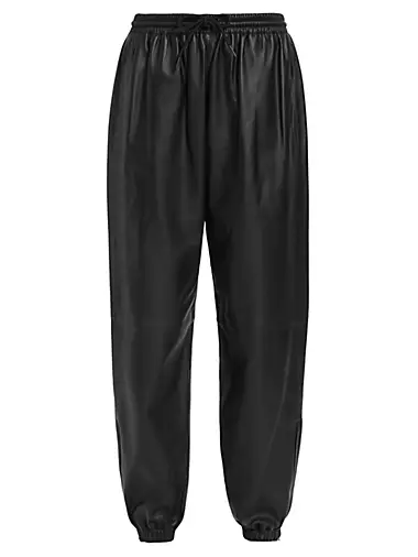 Leather Utility Jogger Pants
