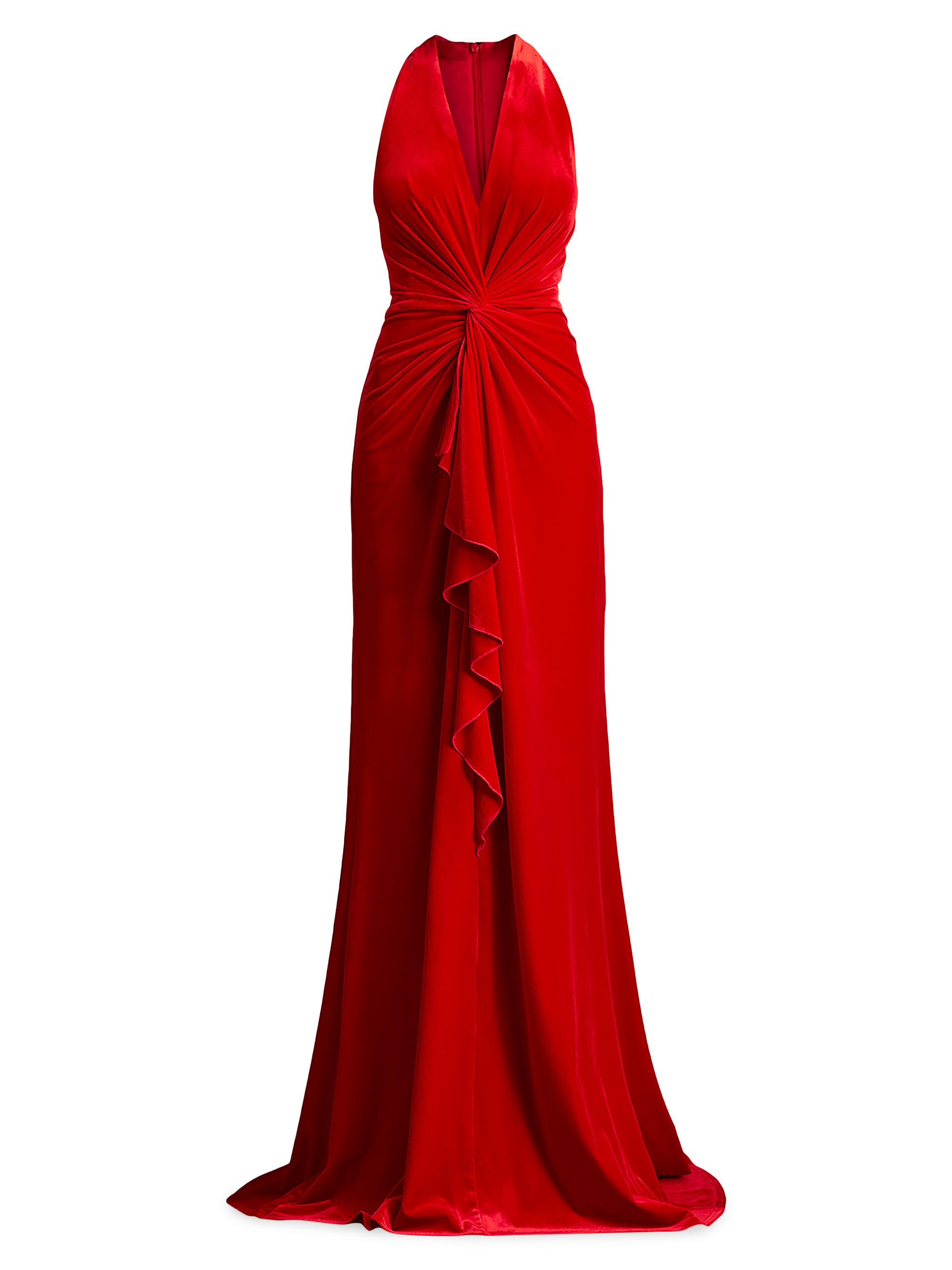 Tadashi Shoji Velvet Twist Halter Gown Saks Fifth Avenue