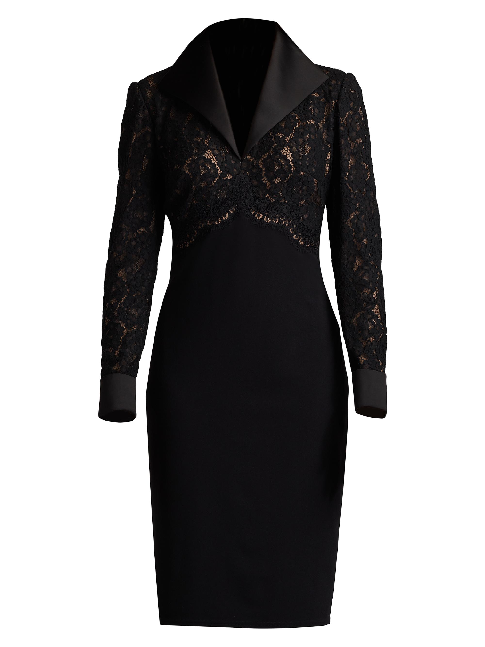 Tadashi Shoji Women's Lace & Crepe Sheath Dress - Black Beige