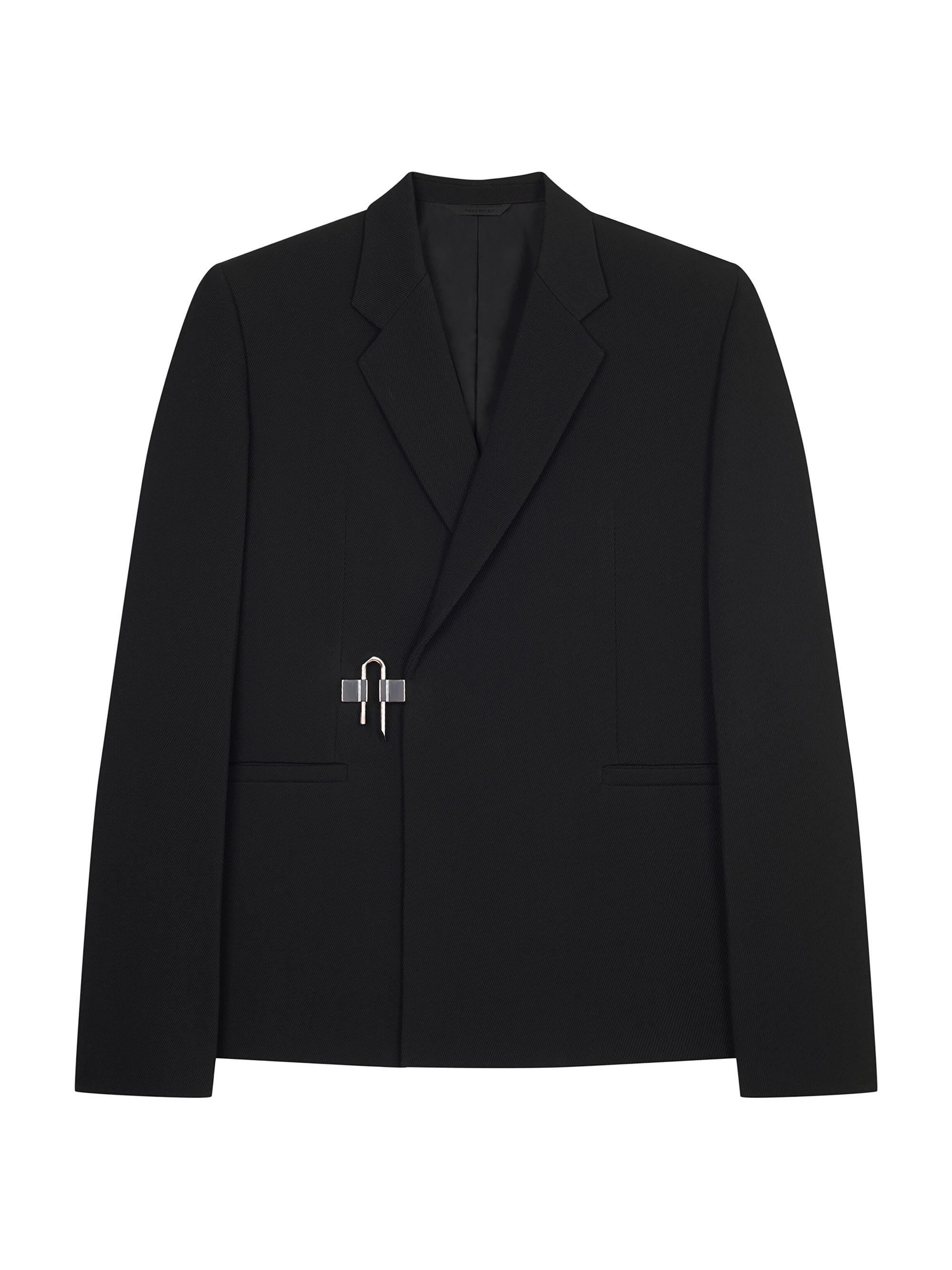 Givenchy Men's J-Notch Padlock Closure Jacket - Black