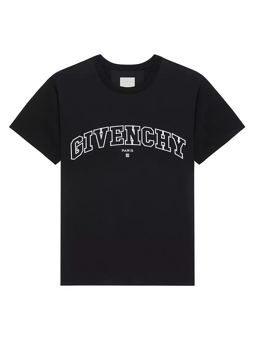 Shop Givenchy Logo Embroidered College Classic-Fit T-Shirt