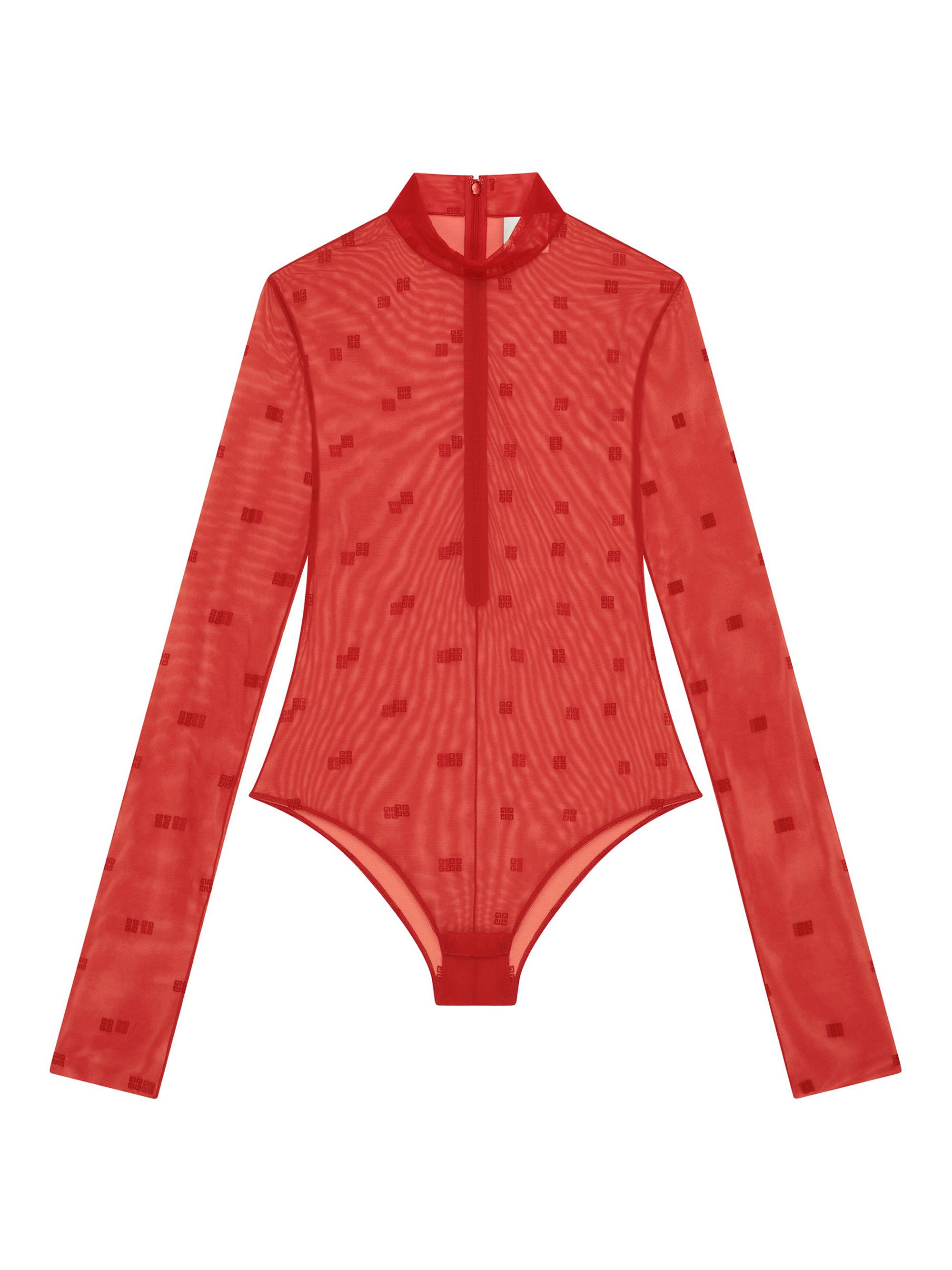 Givenchy Women's Transparent Jacquard Bodysuit in 4G Tulle - Black