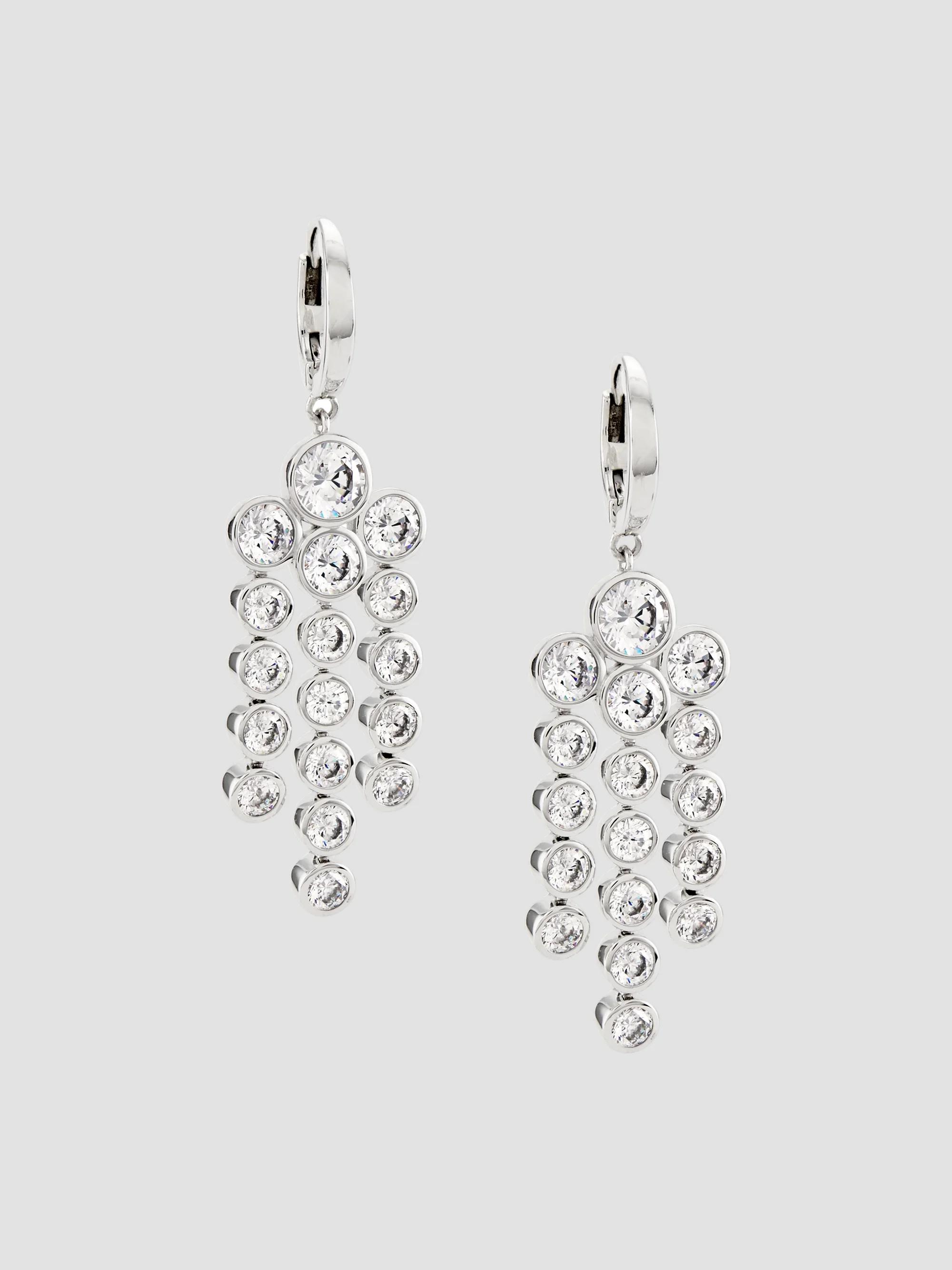 Adriana Orsini Women's Basel Rhodium-Plated & Cubic Zirconia Small Chandelier Earrings - Silver