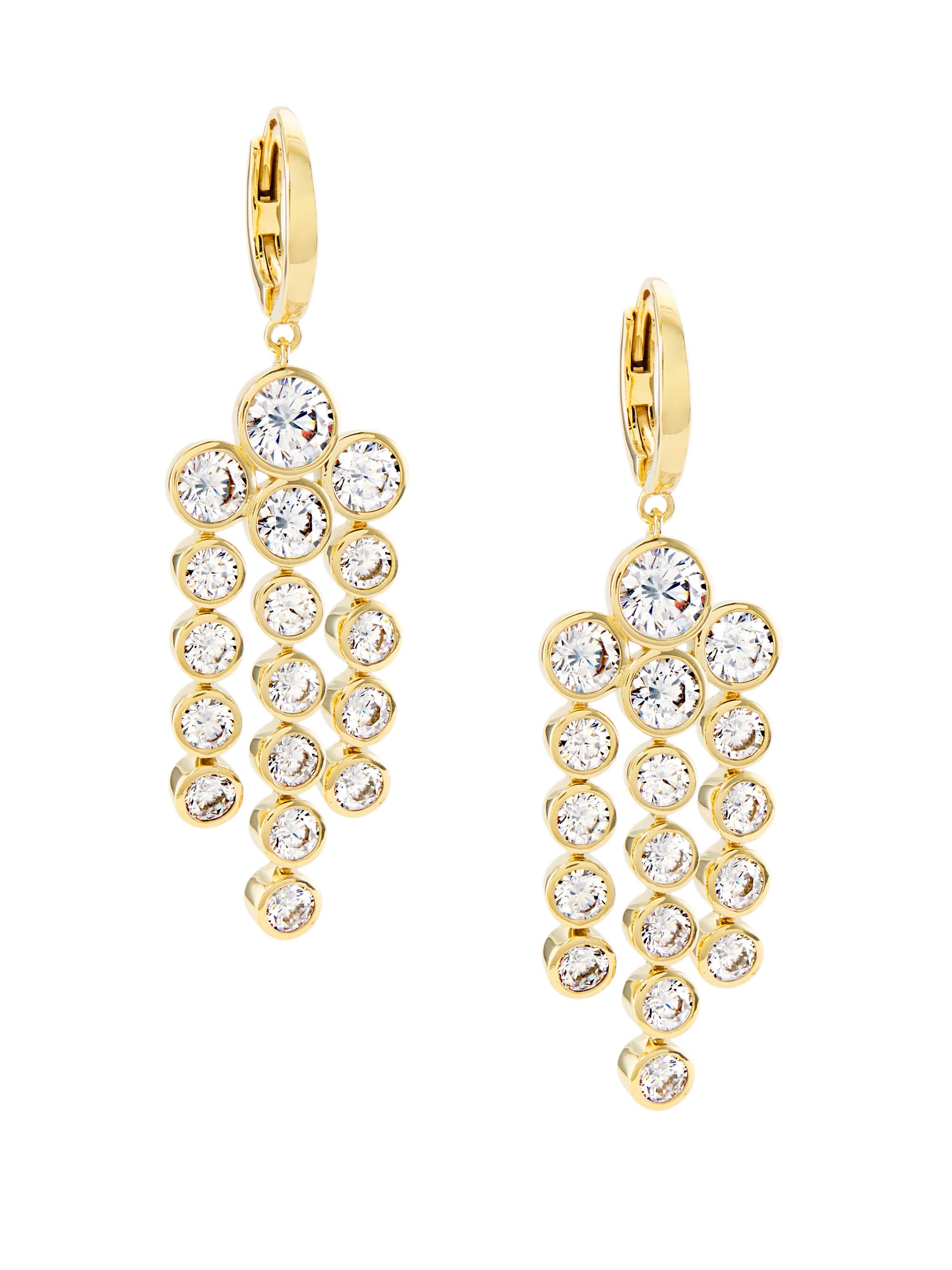 Adriana Orsini Women's Basel 18K-Gold-Plated & Cubic Zirconia  Chandelier Earrings - Gold