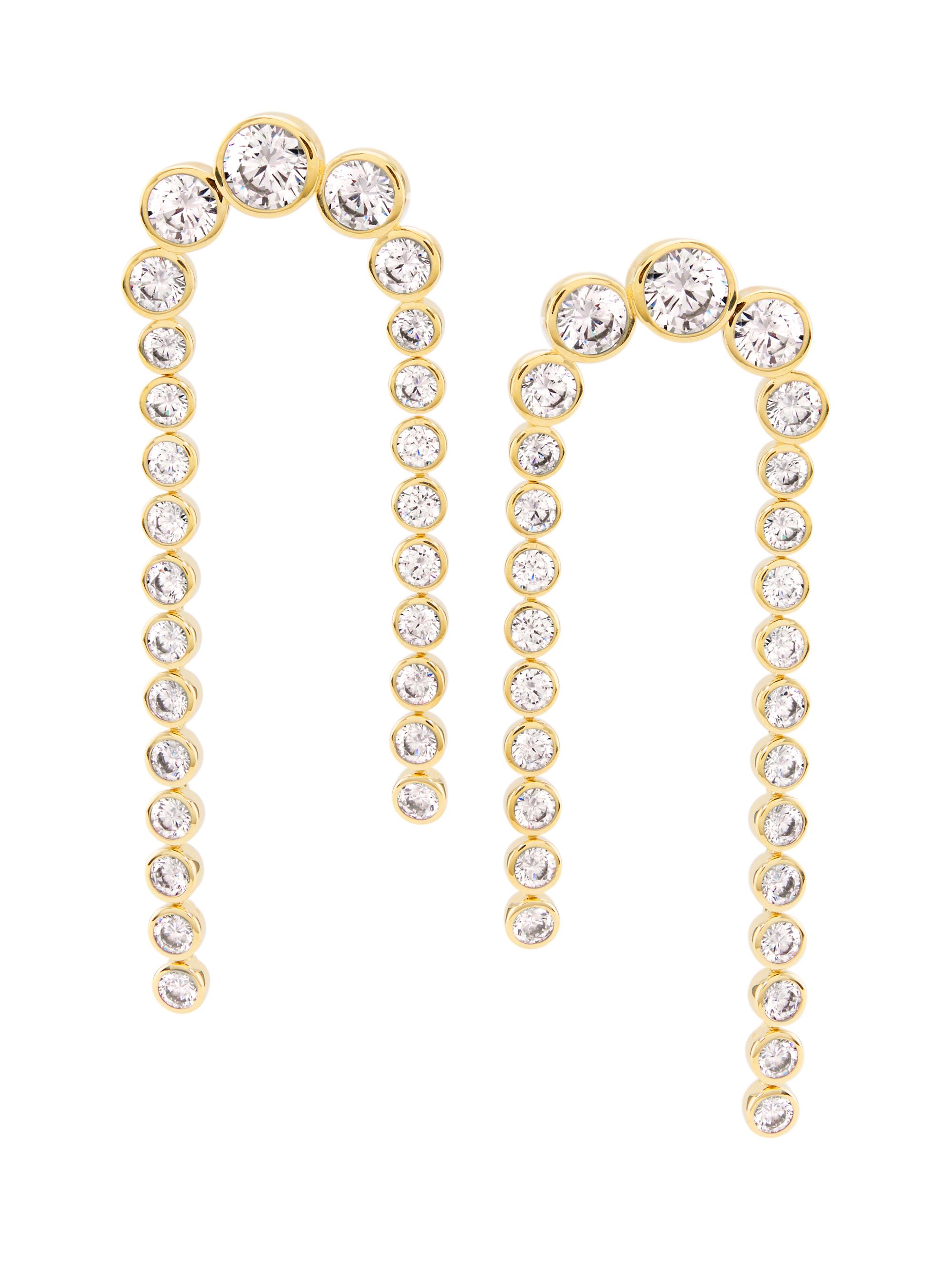 Adriana Orsini Women's Basel 18K-Gold-Plated & Cubic Zirconia Linear Double-Drop Earrings - Gold