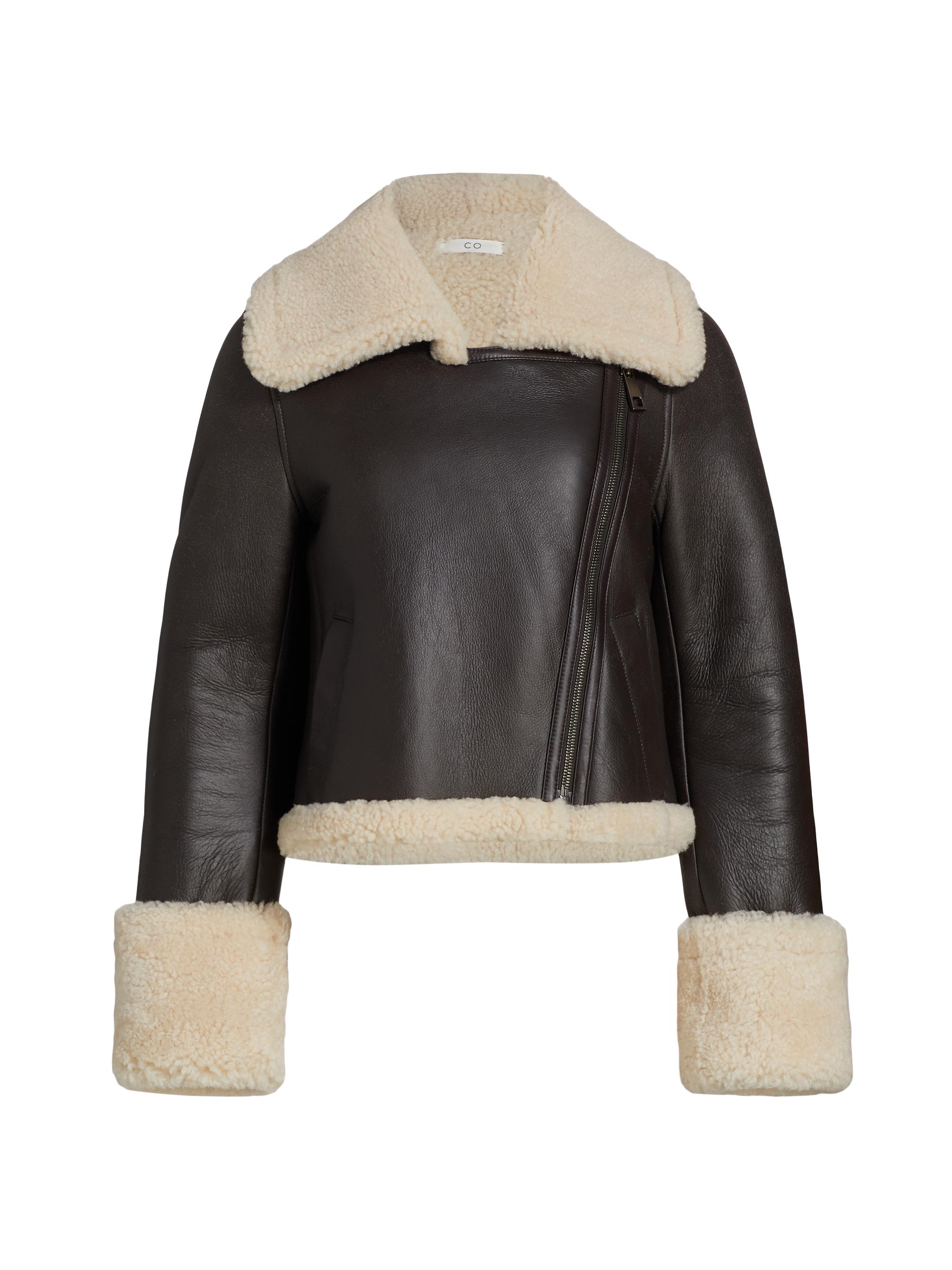 Co Women's Shearling Cropped Jacket - Espresso