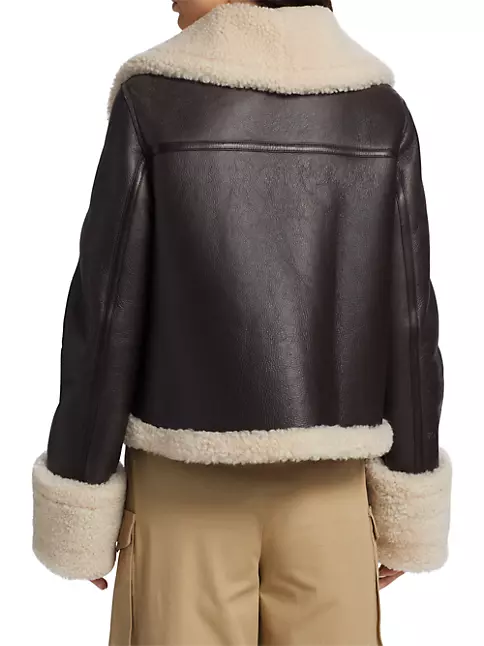 The Kooples Sheepskin Sherling Jacket FCUI23014K - Shop Sara Jane
