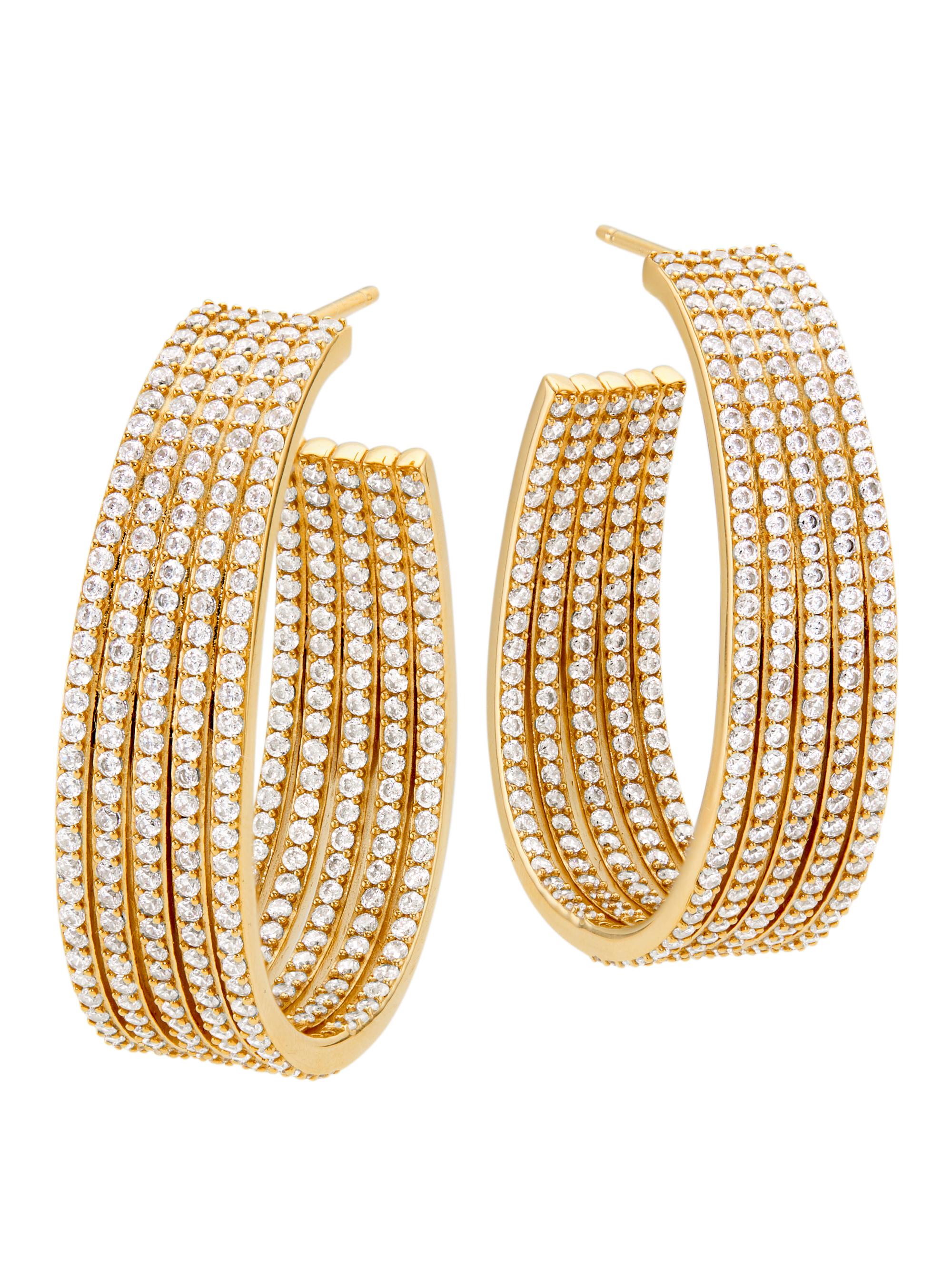 Adriana Orsini Women's Feliz 18K Gold-Plated & CUbic Zirconia C-Hoop Earrings - Gold