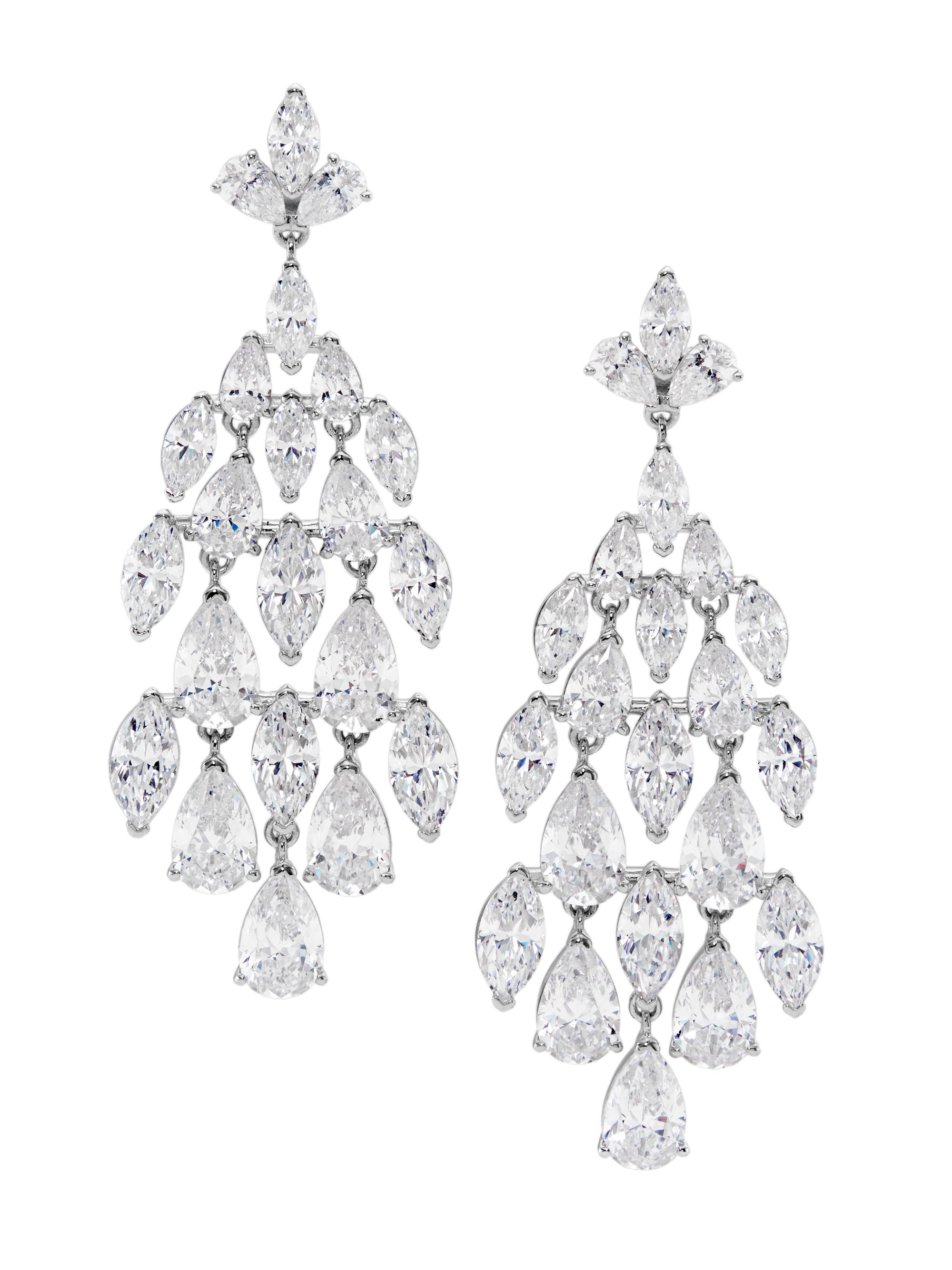 Adriana Orsini Women's Feliz Kite Sterling SIlver & Cubic Zirconia Chandelier Drop Earrings - Silver