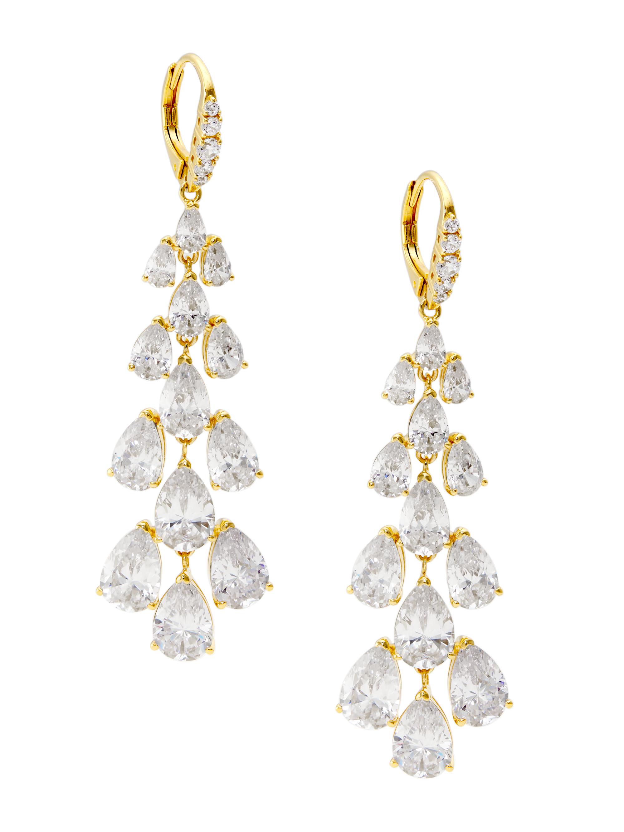 Adriana Orsini Women's Feliz 18K Gold-Plated & Cubic Zirconia Linear Drop Earrings - Gold