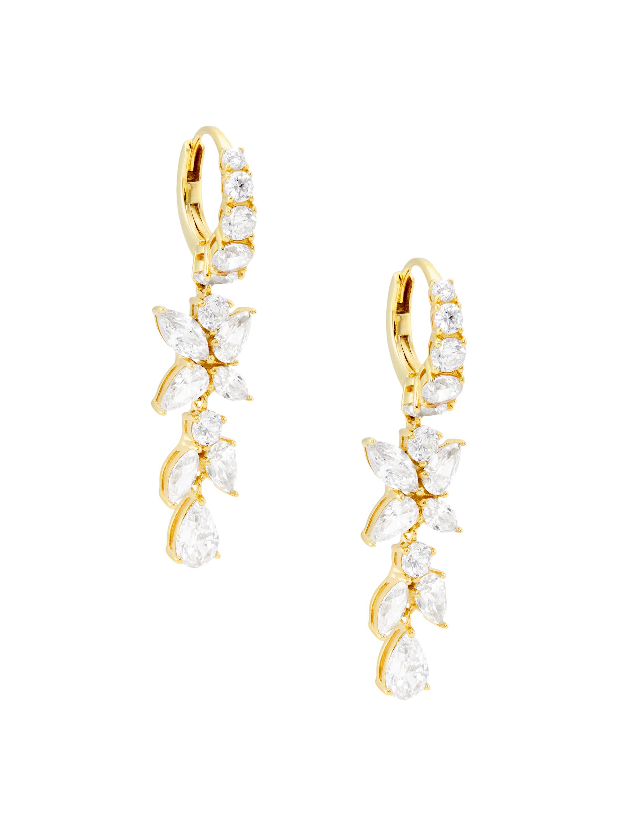 Adriana Orsini Women's Versailles 18K-Gold-Plated & Cubic Zirconia Floral Drop Earrings - Gold