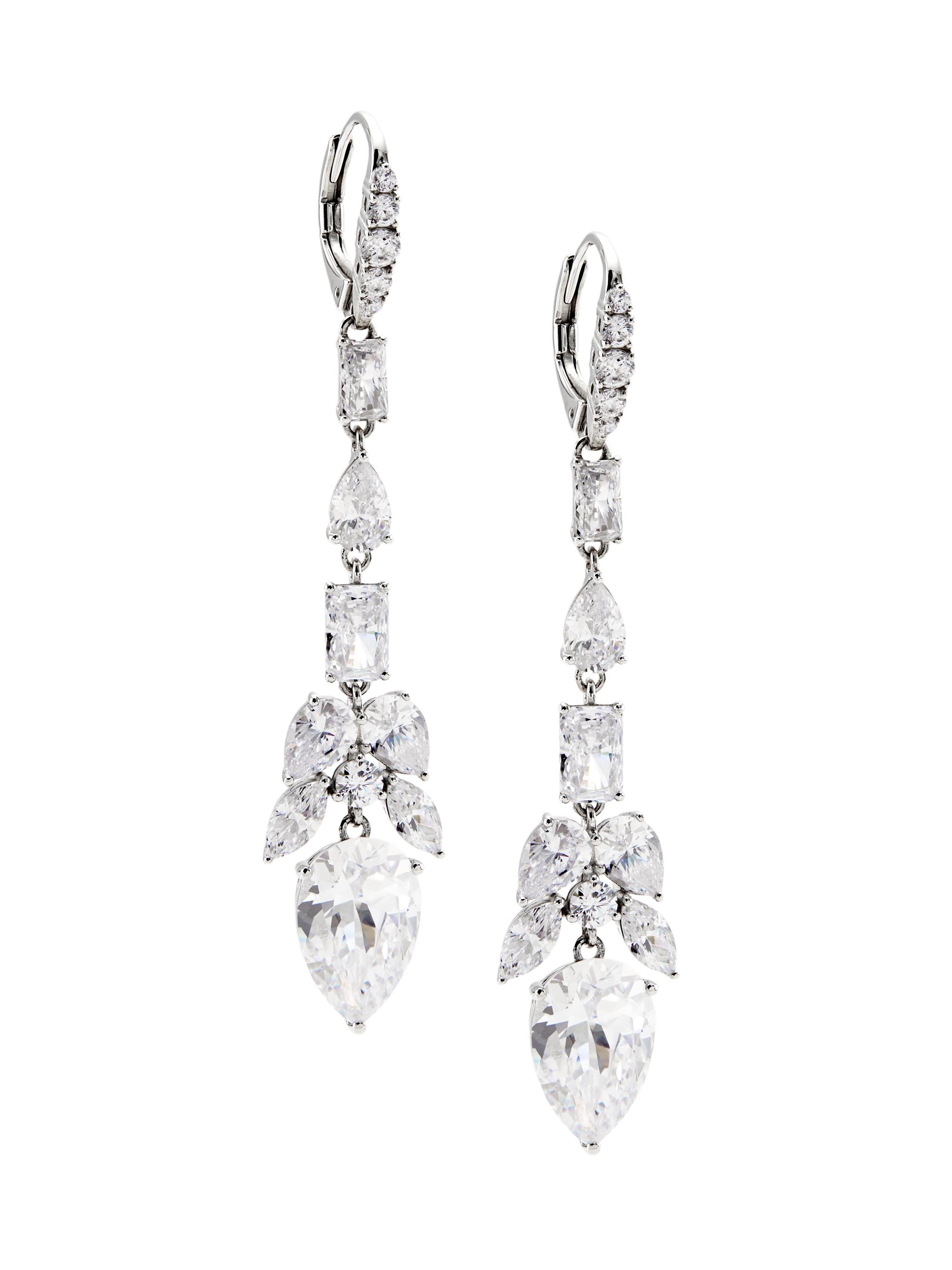 Adriana Orsini Women's Versailles Rhodium-Plated & Cubic Zirconia Drop Earrings - Silver