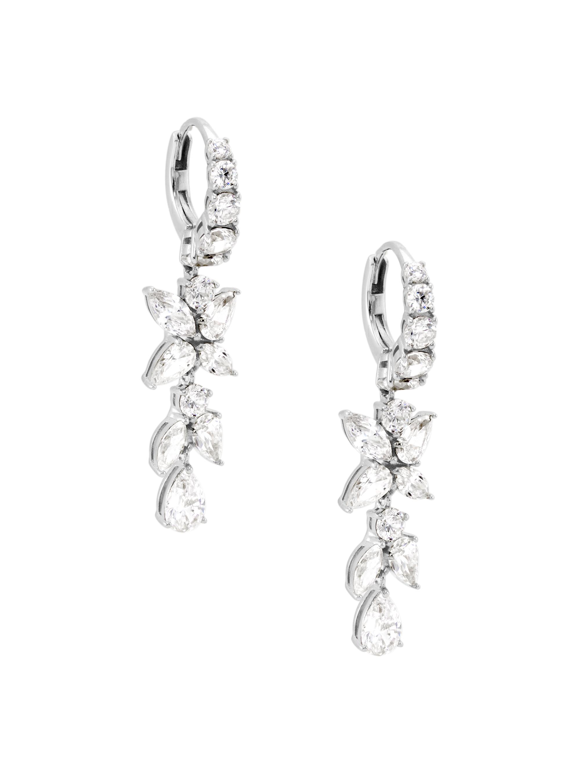 Adriana Orsini Women's Versailles Rhodium-Plated & Cubic Zirconia Floral Drop Earrings - Silver