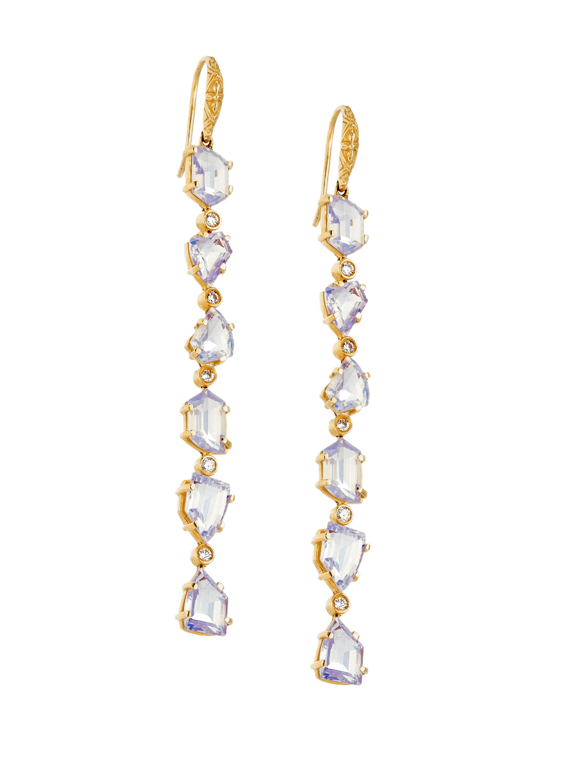Stephen Dweck Women's Luxury Galactical 18K Gold, Diamond & Lavender Moon Quartz Drop Earrings - Gold