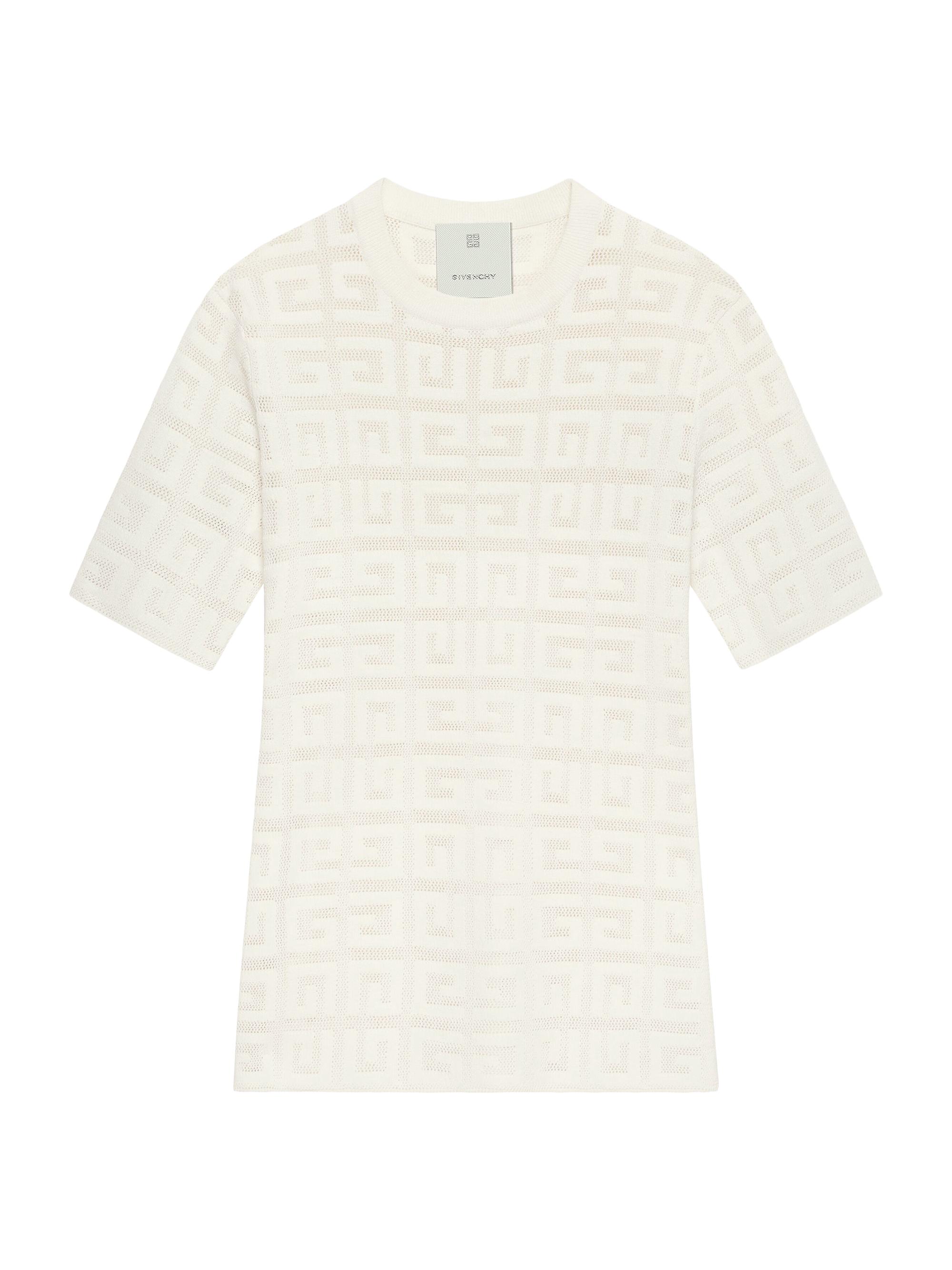 Givenchy Women's Sweater In 4G Jacquard With Short Sleeves - Off White