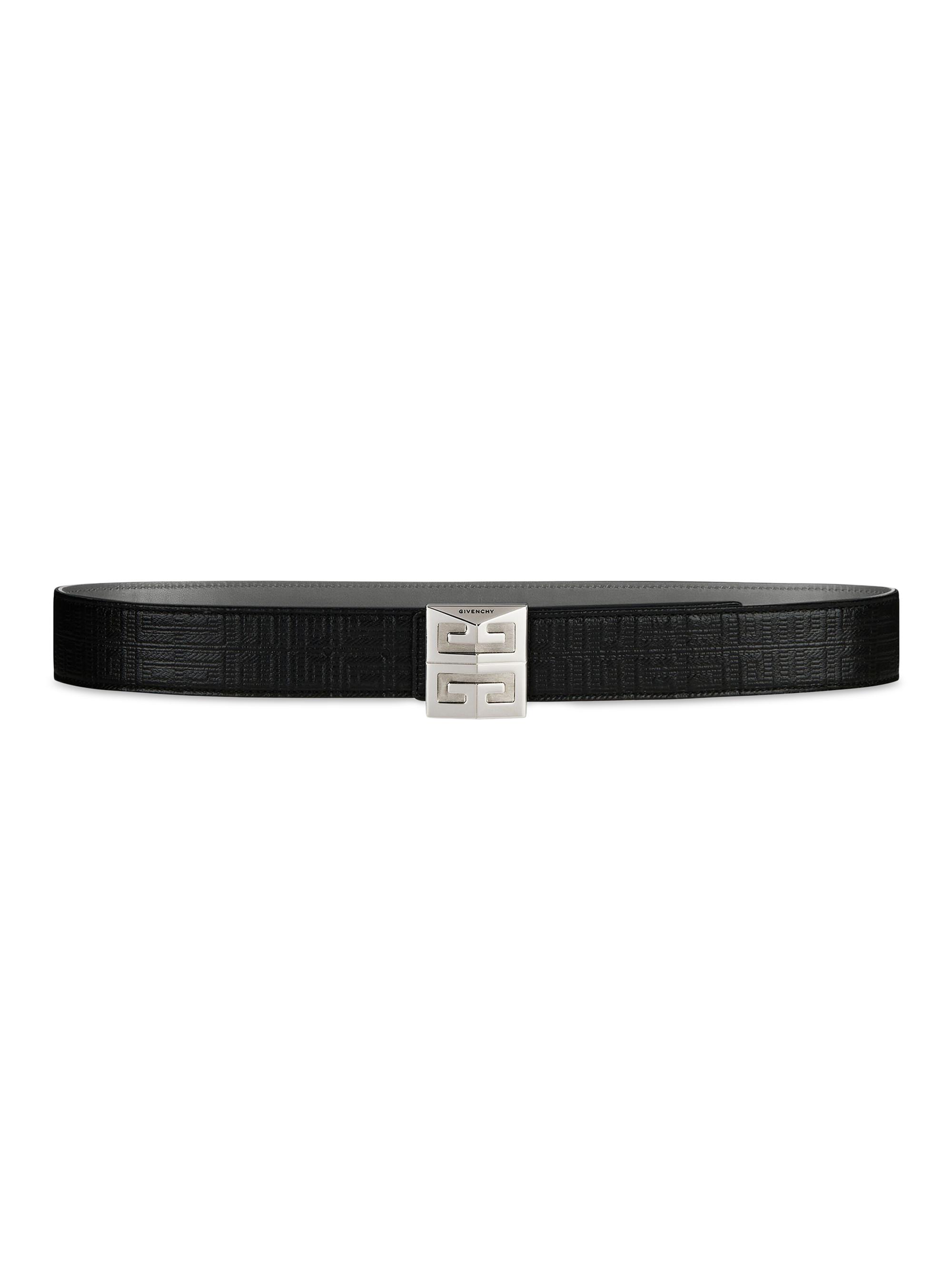Givenchy Men's 4G Reversible Belt in Leather and Coated Canvas - Black