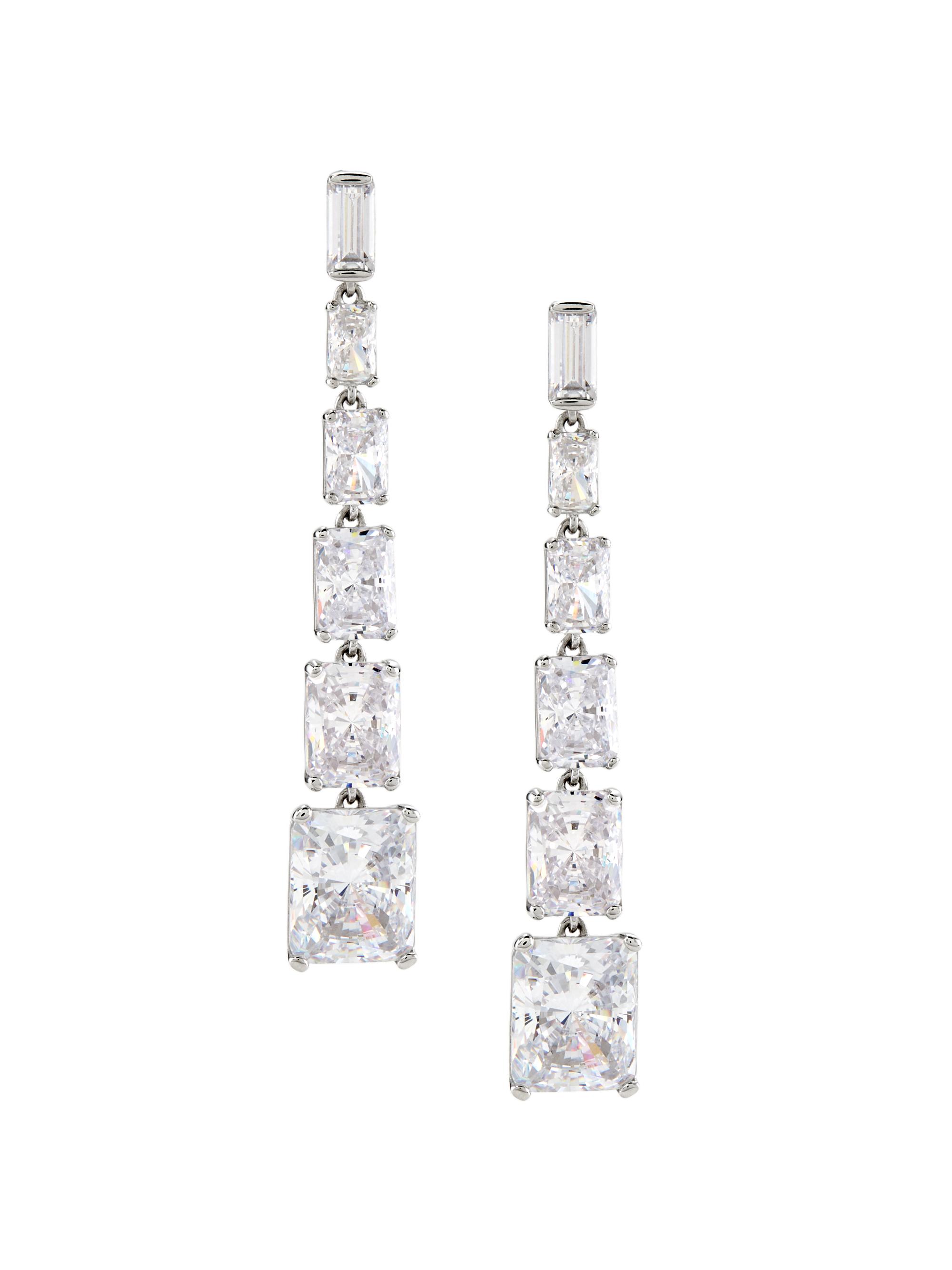 Adriana Orsini Women's Naomi Sterling Silver & Cubic Zirconia Linear Drop Earrings - Silver