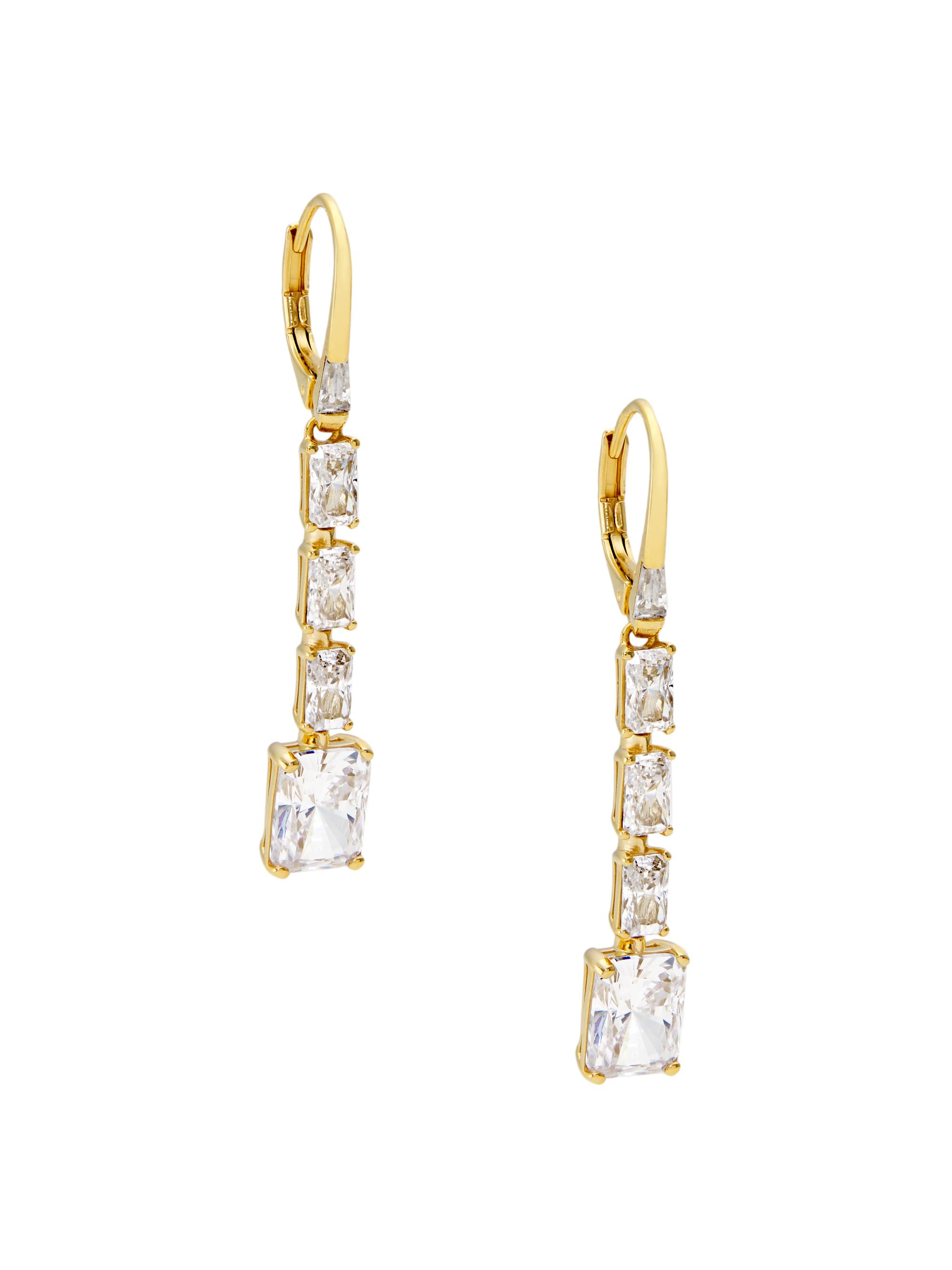 Adriana Orsini Women's Naomi 18K Gold-Plated & Cubic Zirconia Linear Drop Earrings - Gold