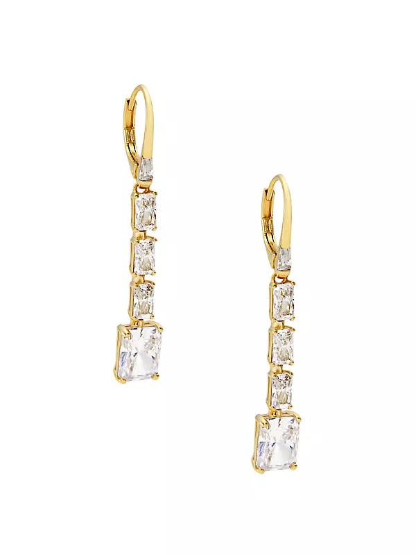 Naomi 18K Gold-Plated & Cubic Zirconia Linear Drop Earrings