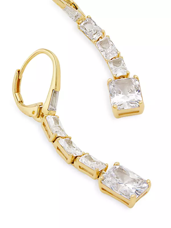 Naomi 18K Gold-Plated & Cubic Zirconia Linear Drop Earrings