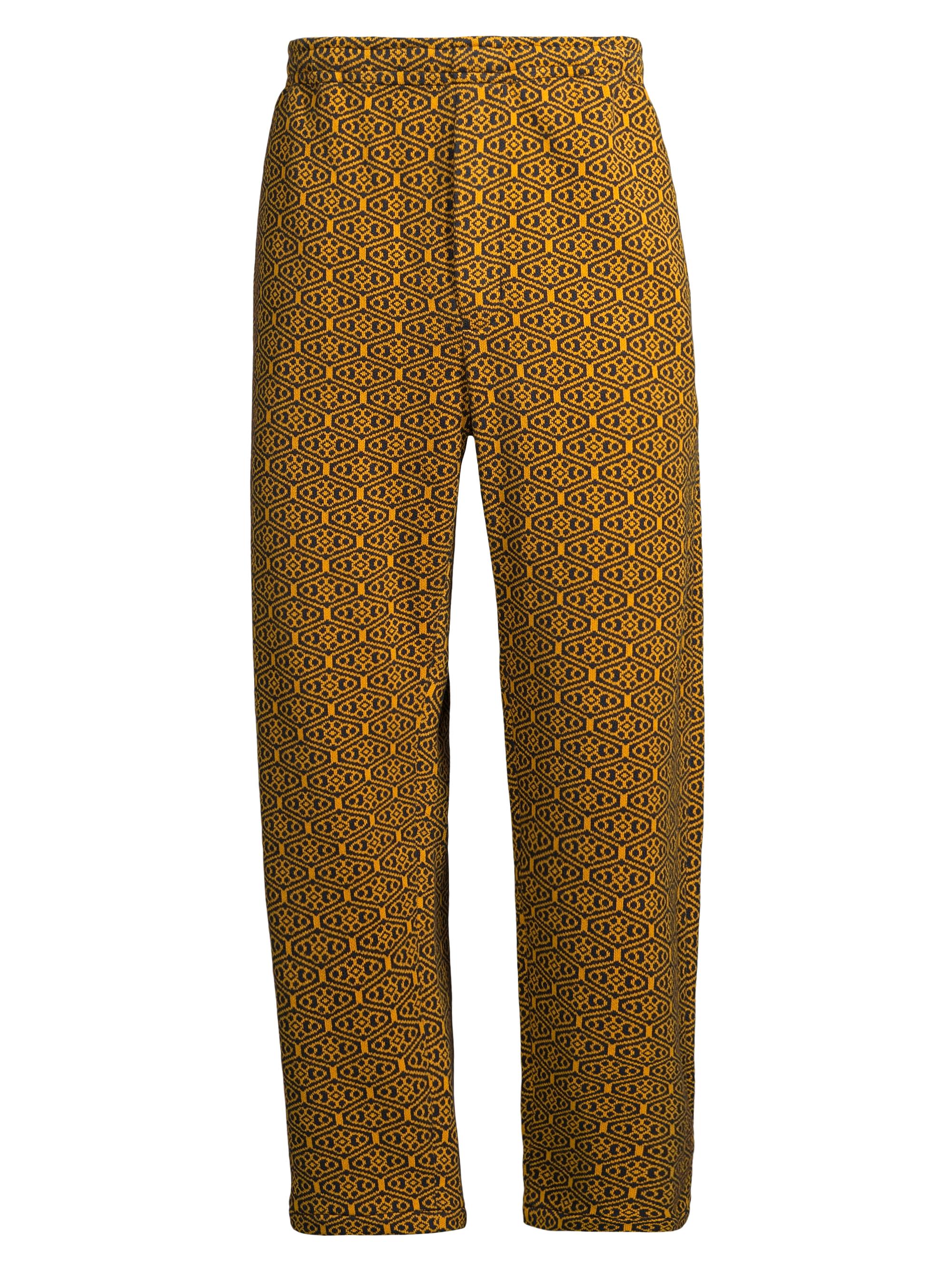 Bode Men's Crescent Jacquard Joggers - Gold Navy