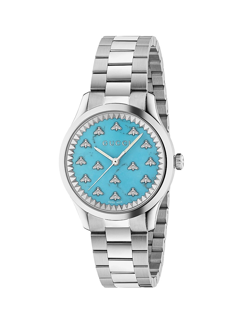Shop Gucci G-Timeless Stainless Steel & Turquoise Bracelet Shop Gucci G-Timeless Stainless Steel & Turquoise Bracelet