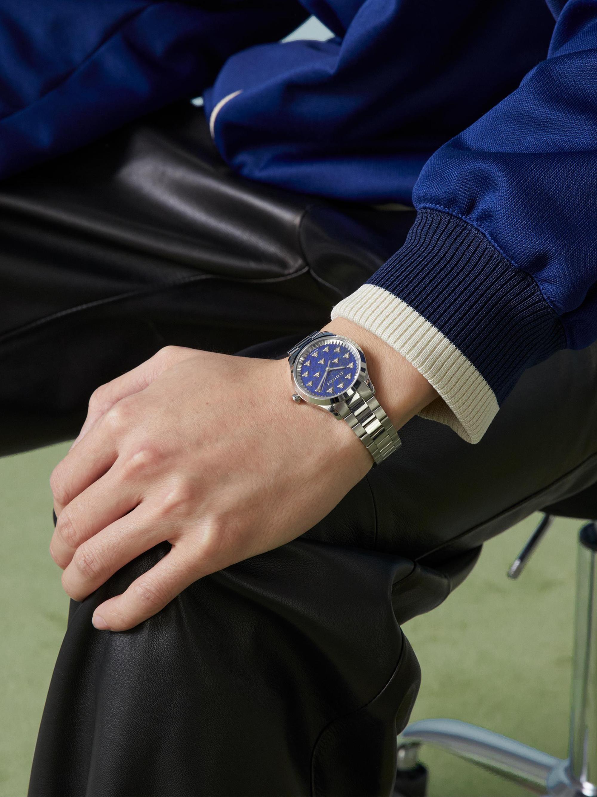 Gucci G-Timeless Stainless Steel & Lapis Lazuli Bee Watch | Saks