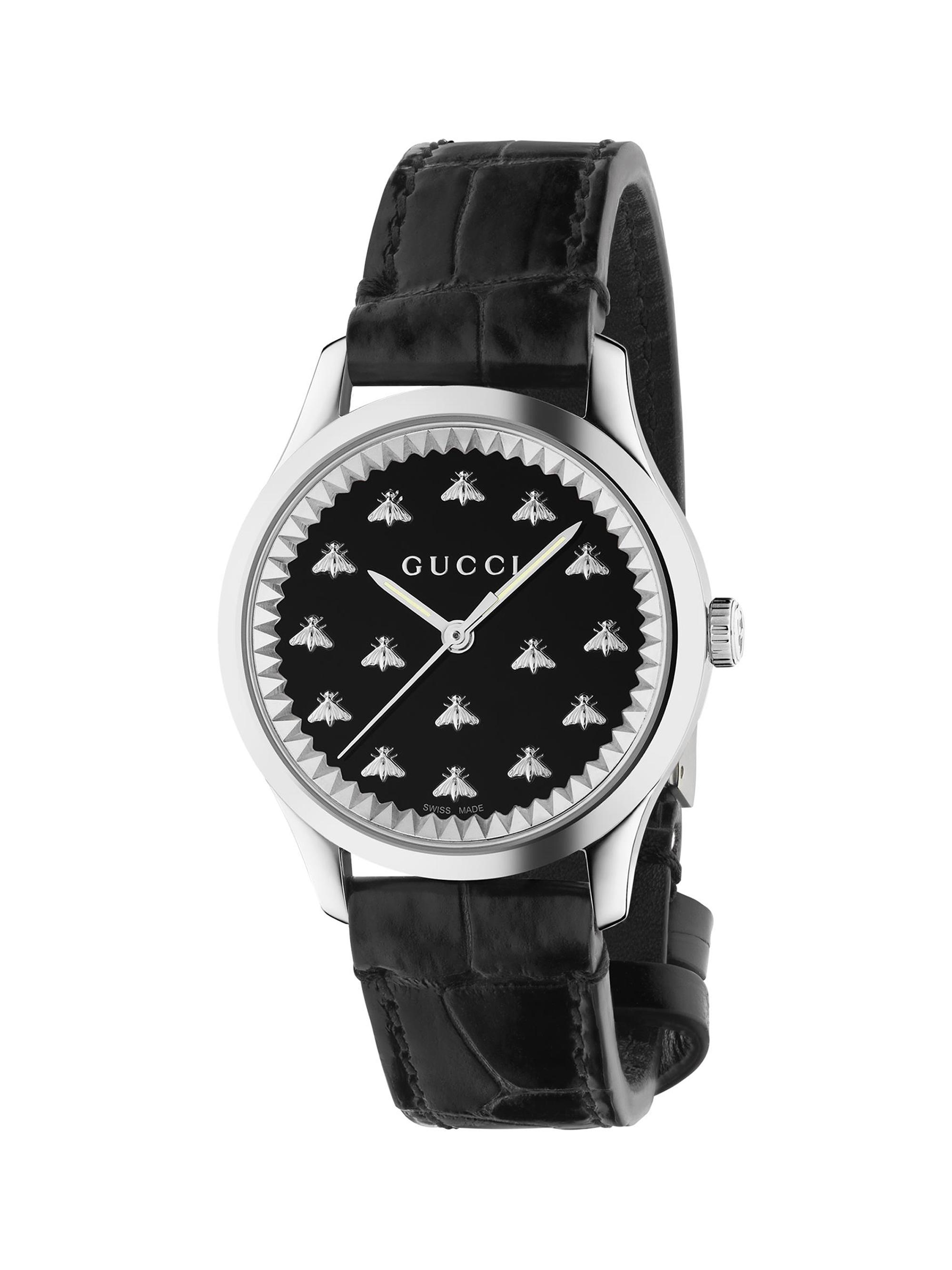 Gucci G-Timeless Stainless Steel, Black Onyx & Alligator-Effect