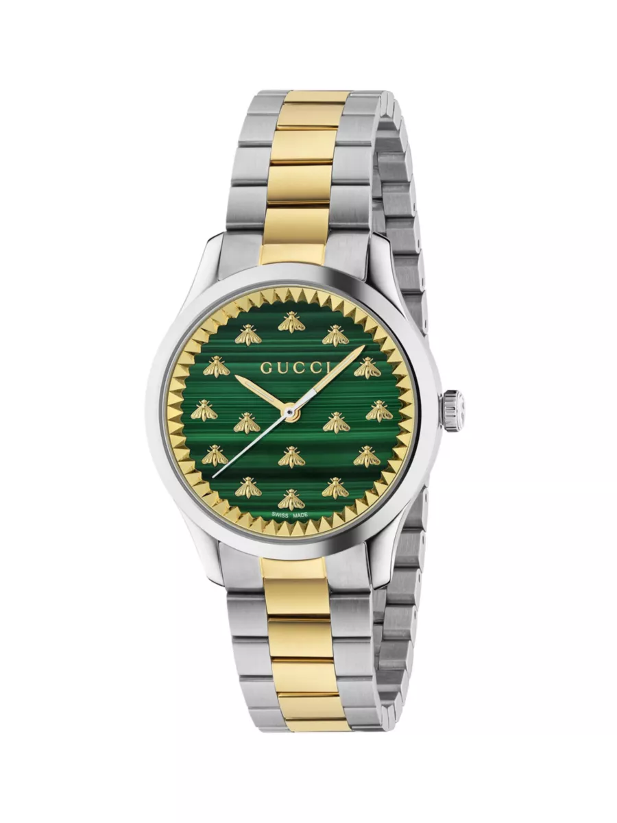 Shop Gucci G-Timeless 18K Yellow Gold, Stainless Steel Shop Gucci G-Timeless 18K Yellow Gold, Stainless Steel