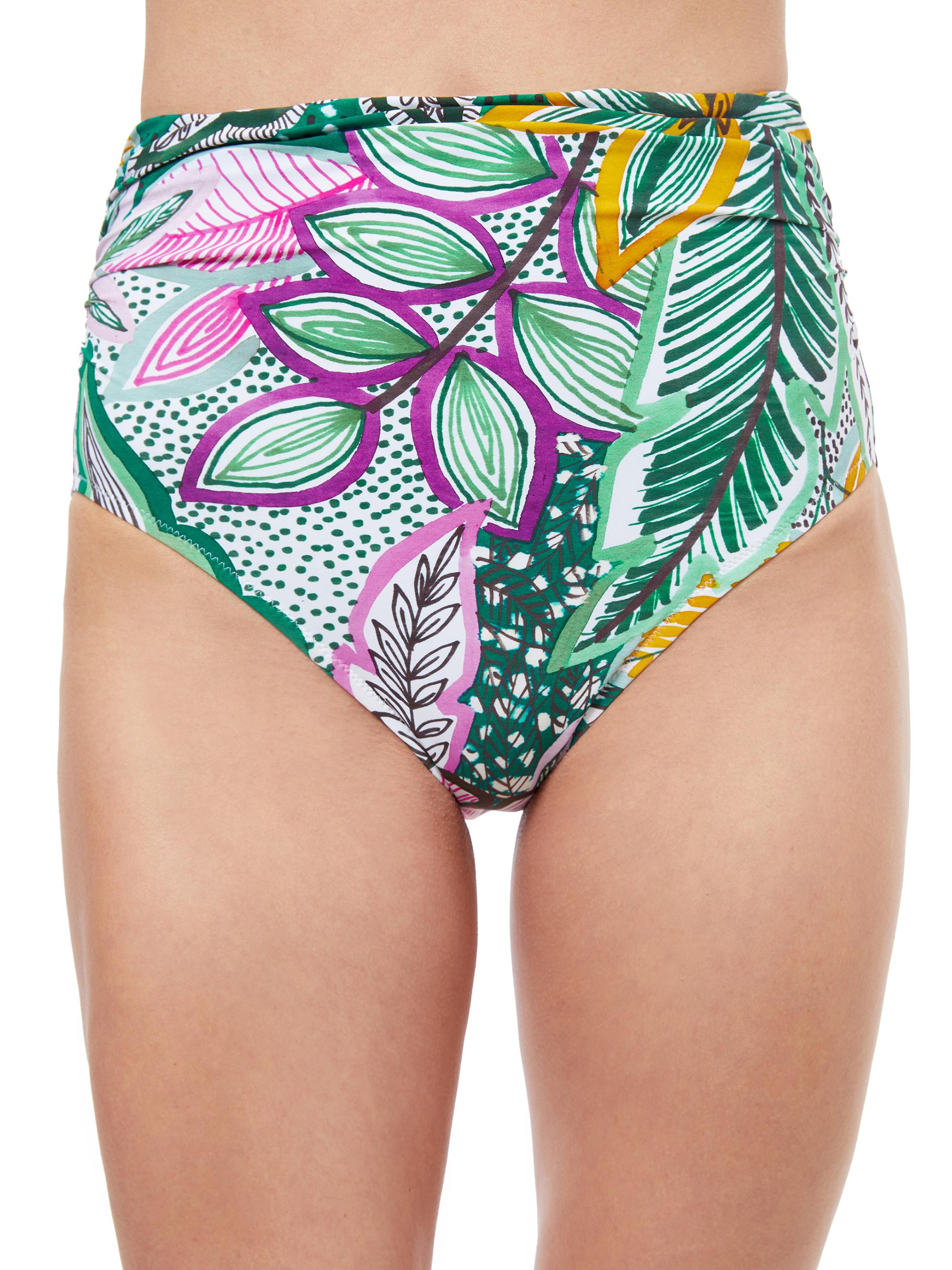 Gottex Swimwear Women's Tropic Boom High-Waisted Bikini Bottom - Green Multi