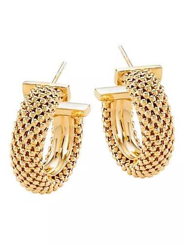 Lucia 18K Gold-Plated Beaded Hoop Earrings