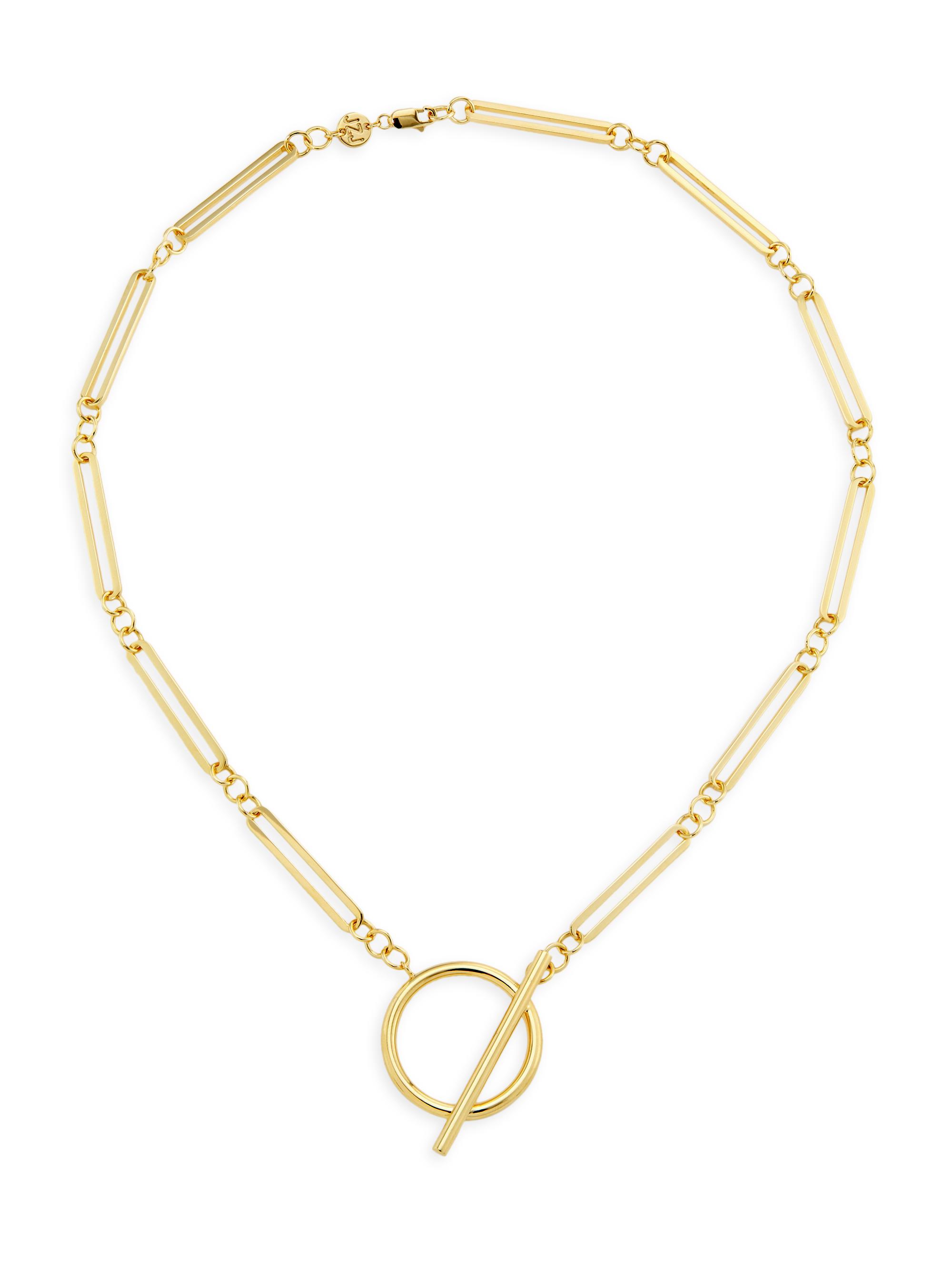 Jennifer Zeuner Jewelry Women's Geraldine 18K Gold-Plated Toggle Necklace - Gold