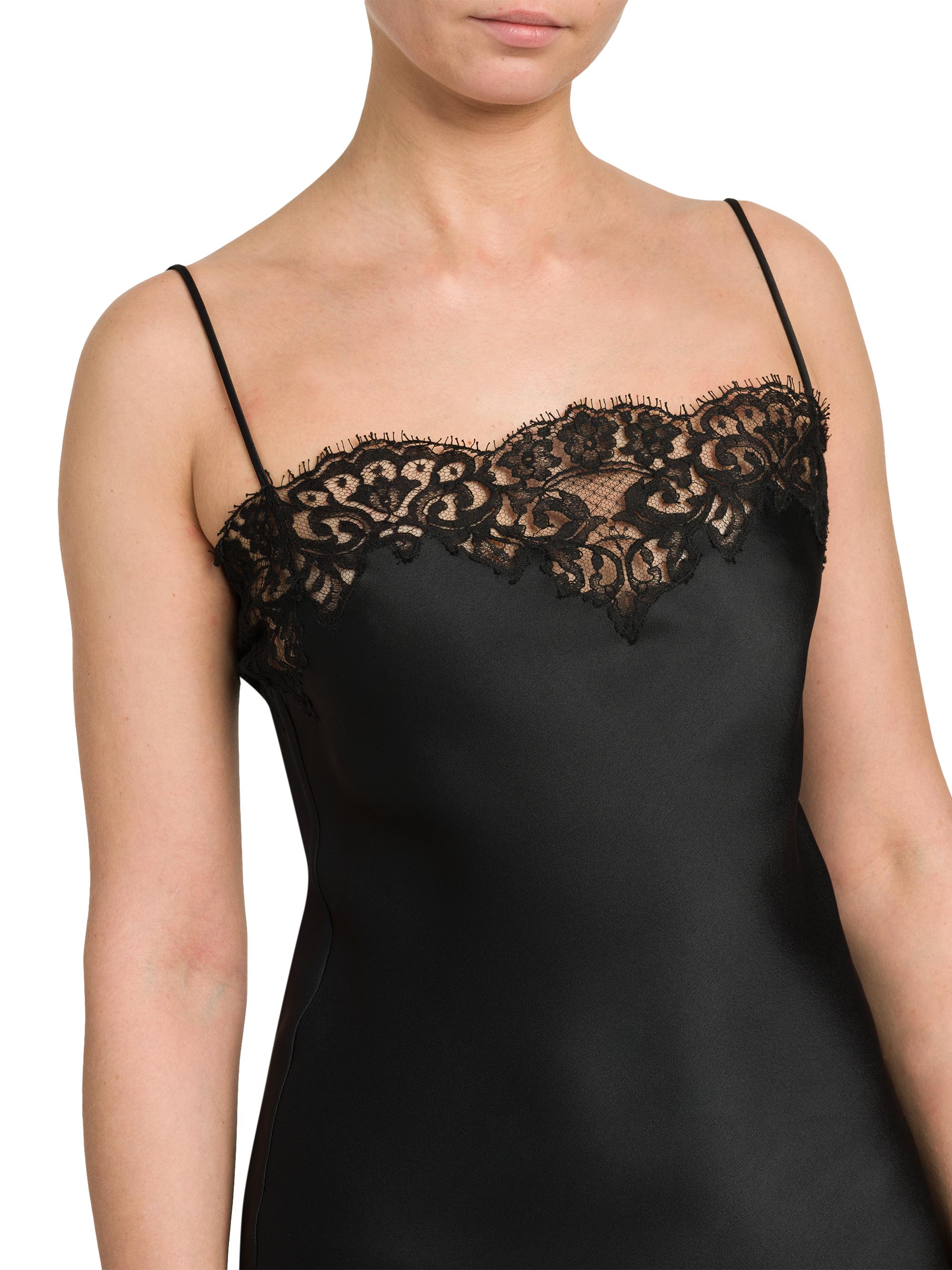 Stella McCartney Lace-Trim Satin Dress | Saks Fifth Avenue