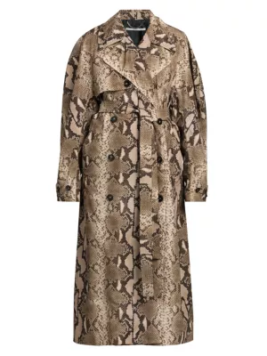 Jil Sander leopard-print belted coat - Brown