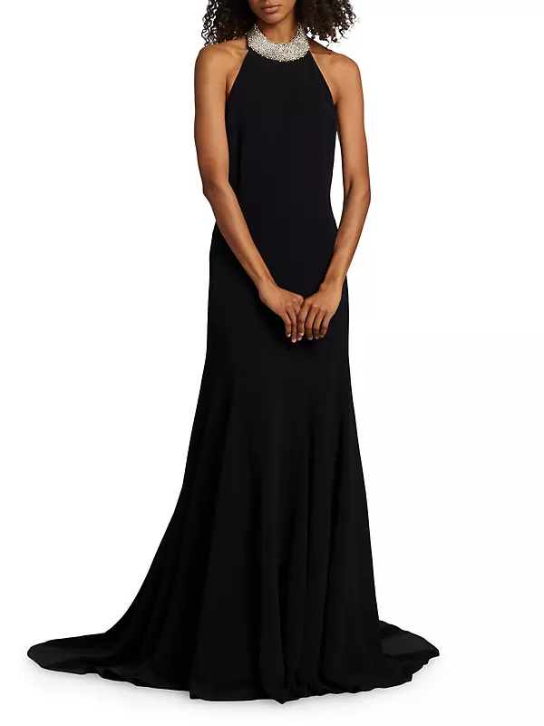 Shop Stella McCartney Embellished Neck Sleeveless Gown | Saks Fifth Avenue