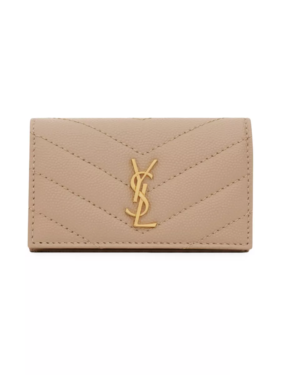 Shop Saint Laurent Cassandre Slim Key Case in Grain De Shop Saint Laurent Cassandre Slim Key Case in Grain De